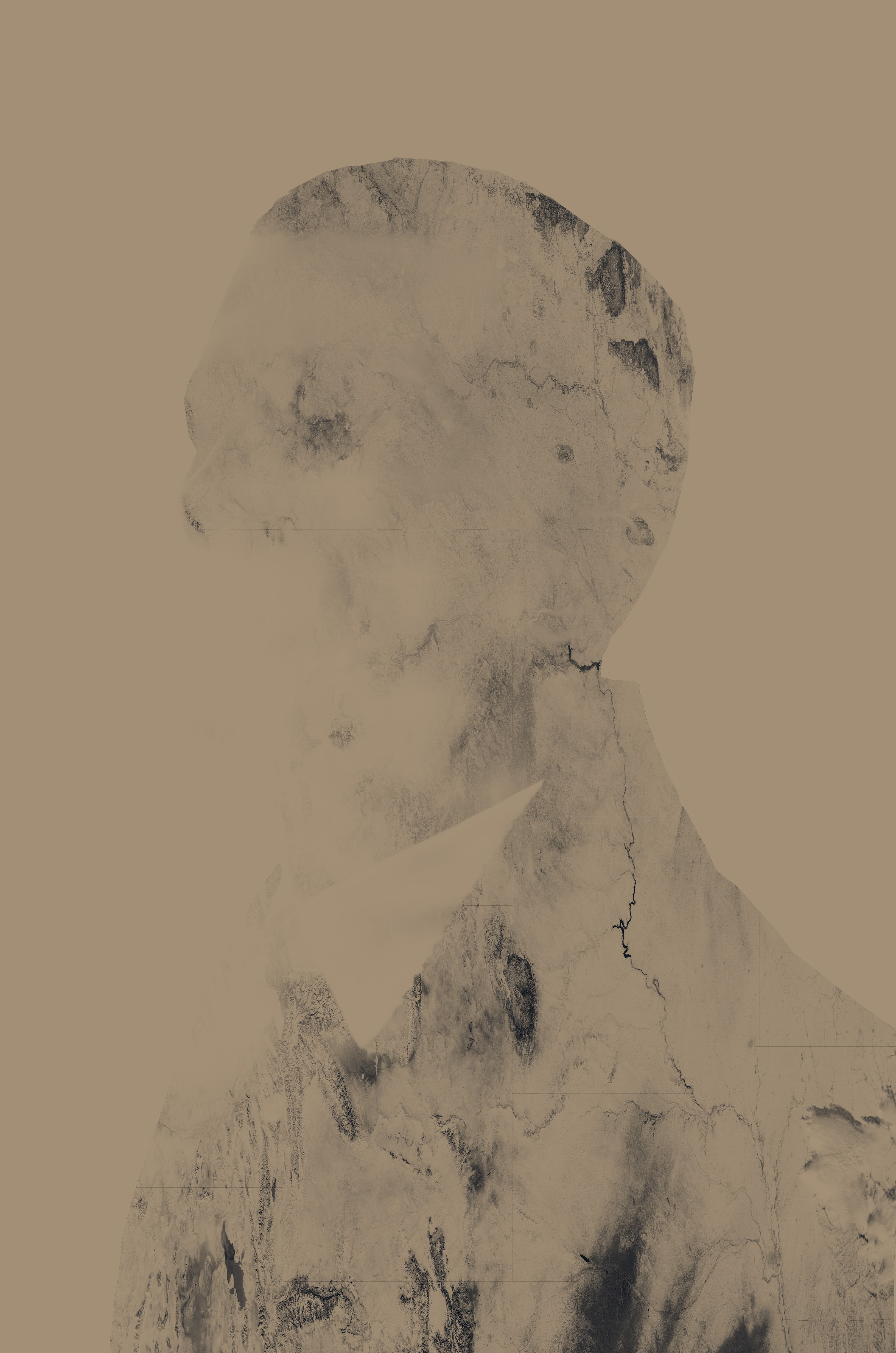solid, land, desert, photography, environment, rock - object, mountain, Photoshop, double exposure, tranquility, 4K, landscape, people, arid climate, multiple exposure, Phone HD Wallpaper