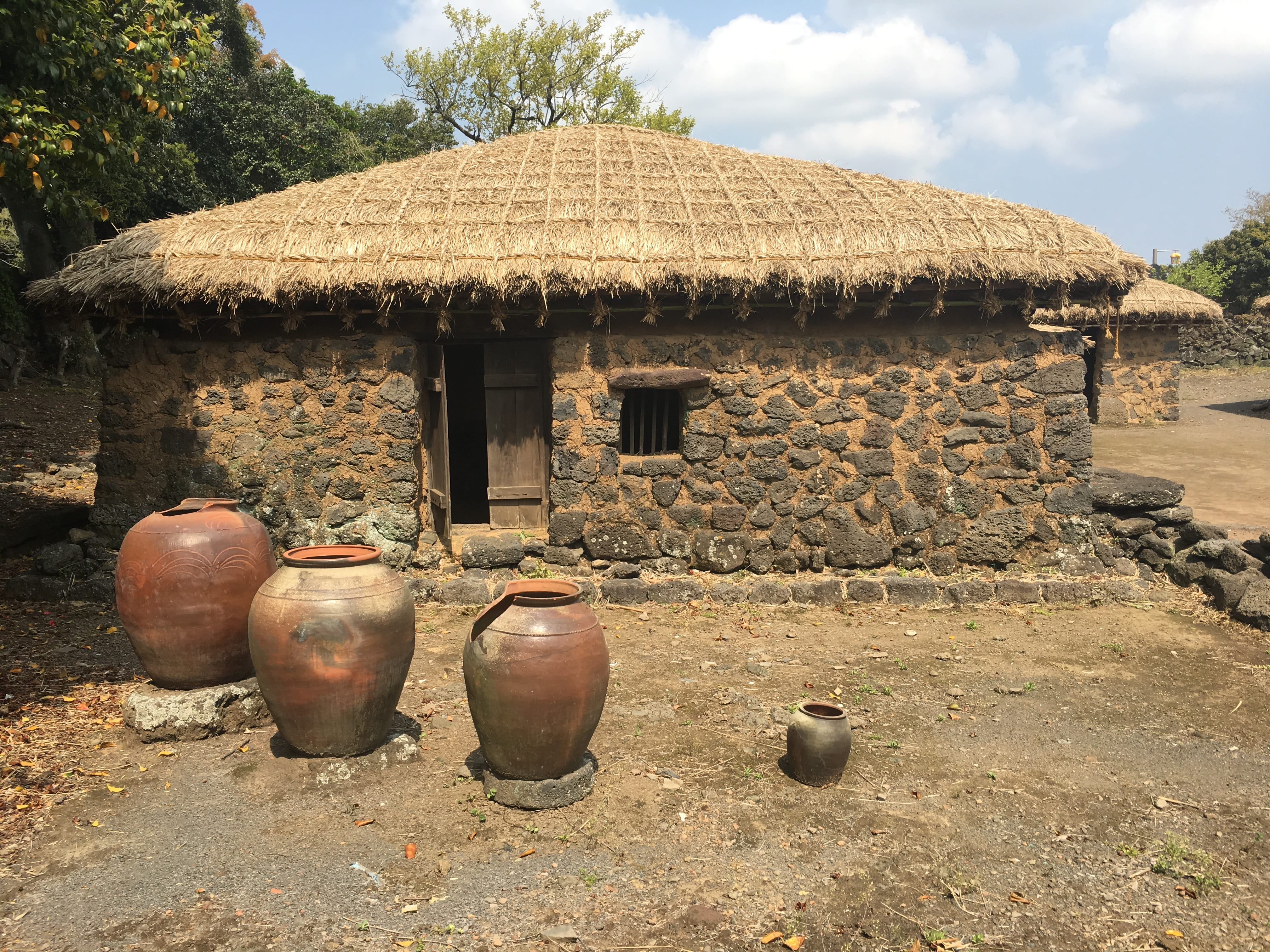 building, building exterior, hut, field, House, nature, jeju, land, outdoors, Traditional, village, Jeju Island, traditional house, pottery, island, metal, HD Wallpaper