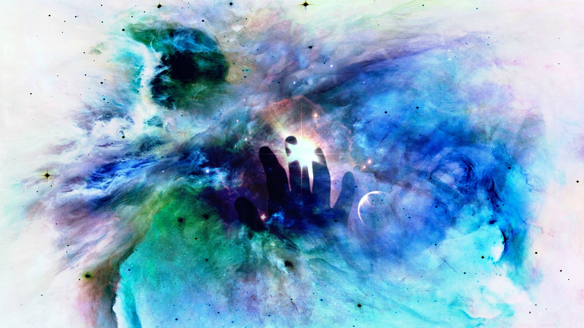 liquid, underwater, multi colored, 1080P, invertebrate, sea, chaos, abstract backgrounds, marine, purple, light, textured effect, pattern, water, space, HD Wallpaper