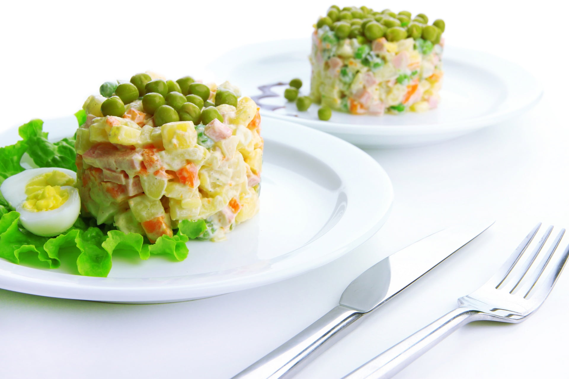 salad, greens, 1080P, vegetables, Olivier, HD Wallpaper