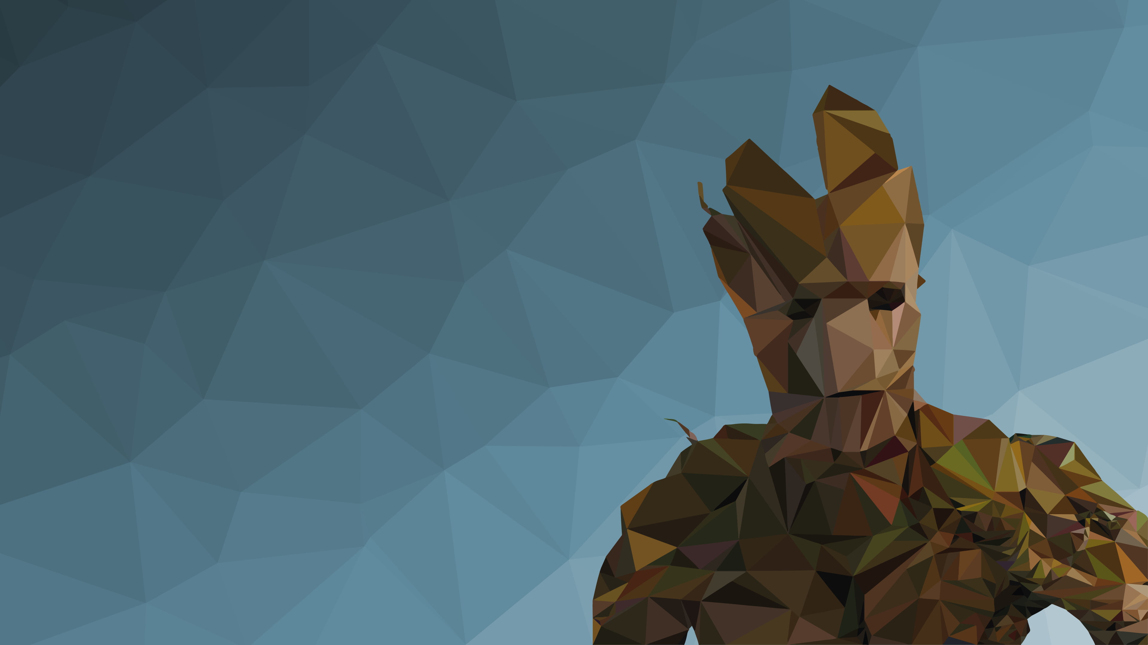 Guardians of the Galaxy, 4K, polygon art, digital art, Groot, Marvel Cinematic Universe, HD Wallpaper