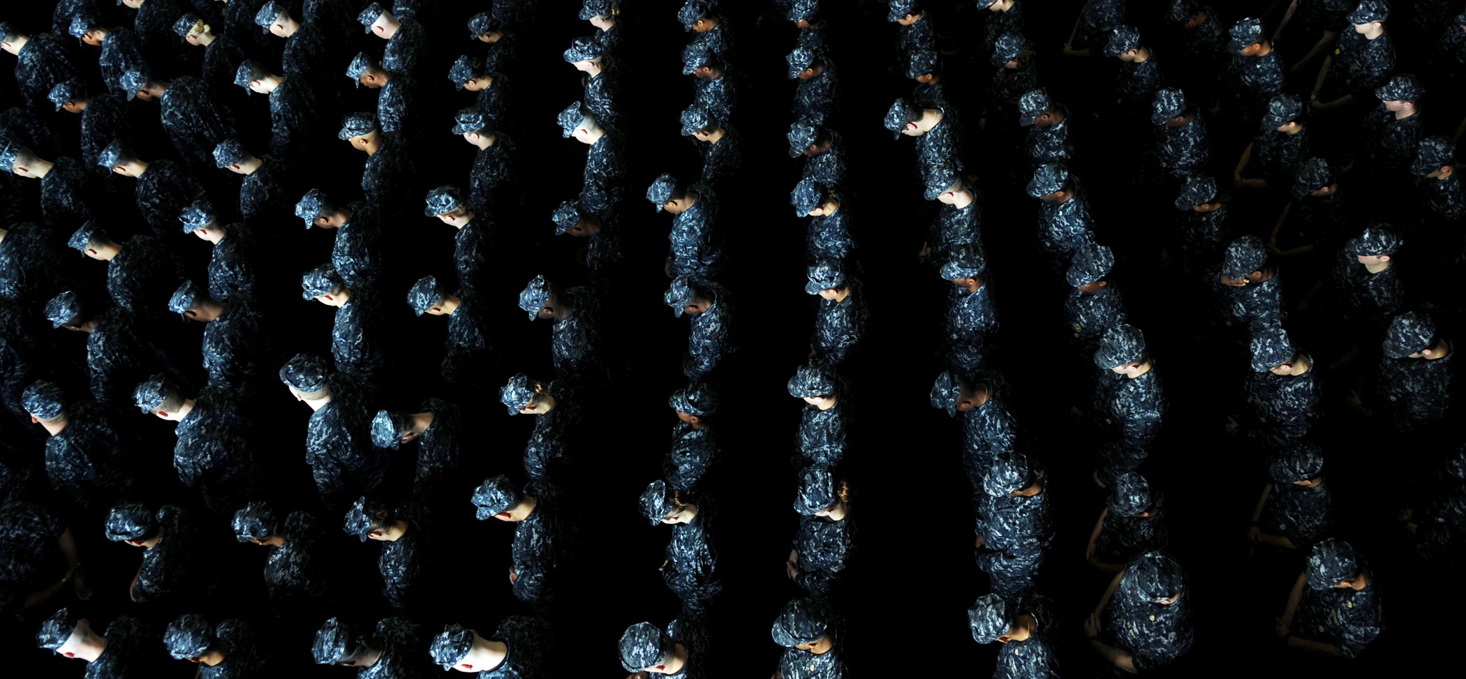 no people, sailors, black color, military, service, assembly, day, outdoors, metal, praying, directly above, navy, black, bowed heads, reflection, textured, HD Wallpaper