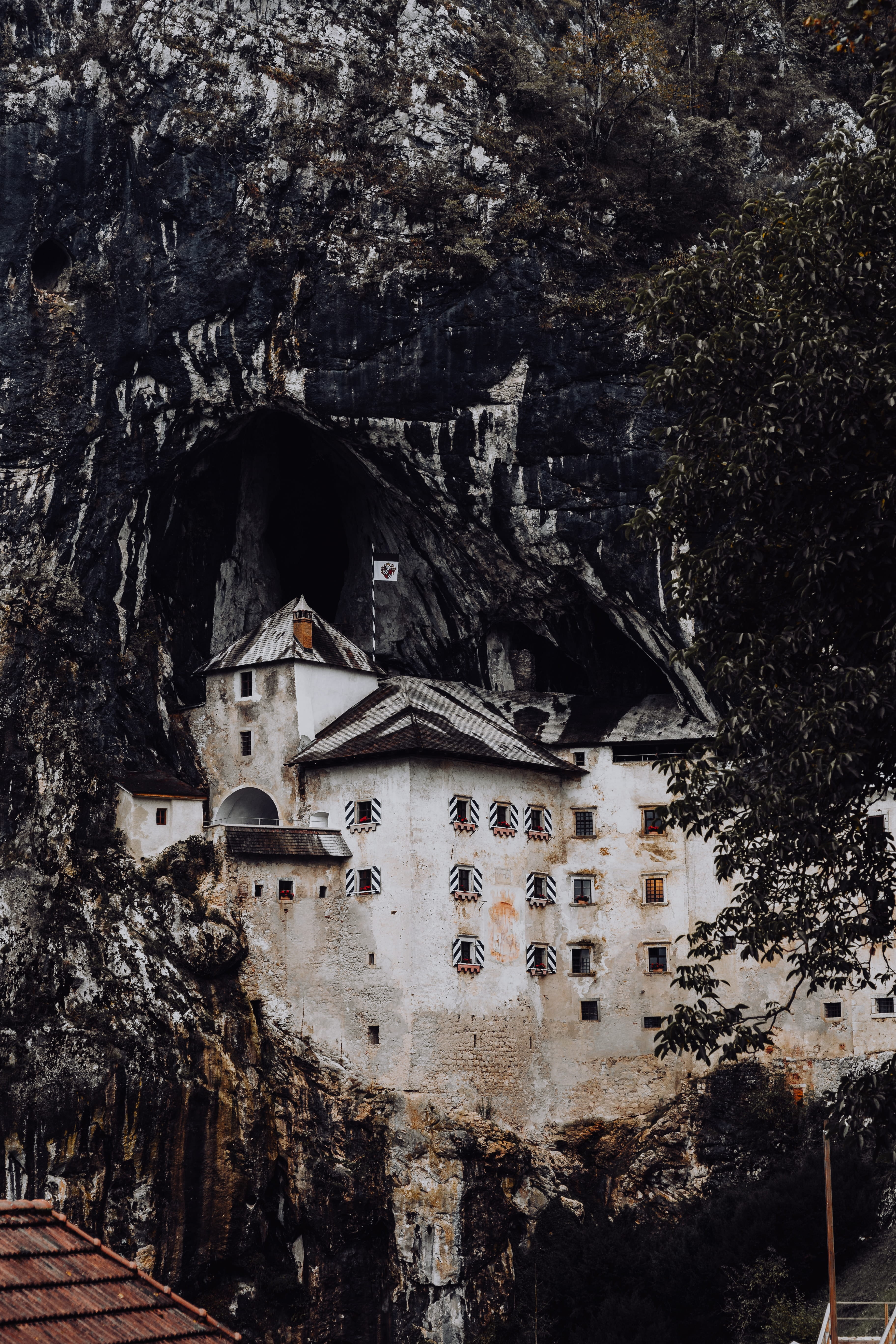 built structure, postojna, ruined, land, day, low angle view, building exterior, castle, tourism, plant, tree, history, place of worship, travel, belief, Phone HD Wallpaper