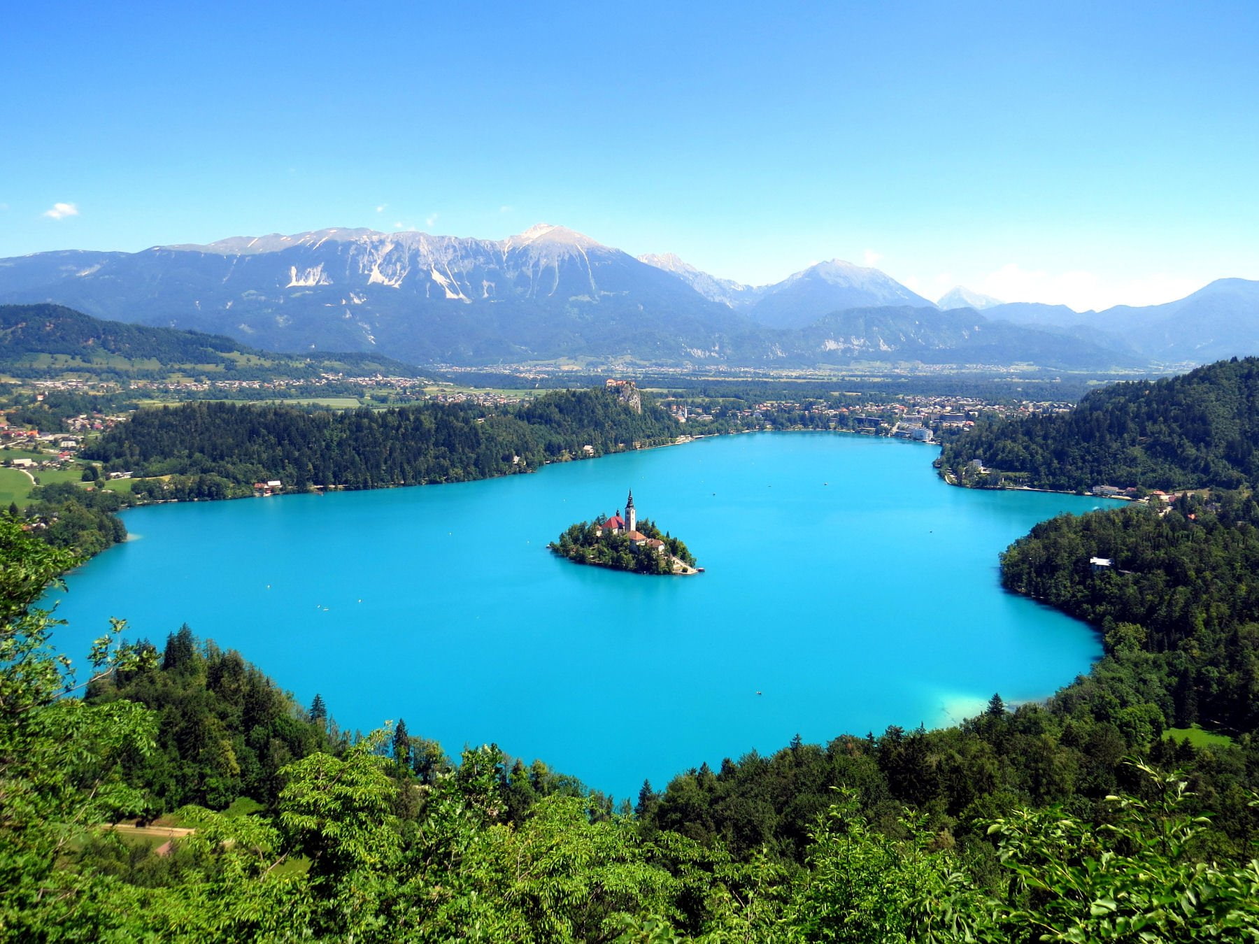 Earth, Castle, 720P, Island, Tree, Churches, Lake, Forest, Lake Bled, Green, Assumption of Mary Church, HD Wallpaper