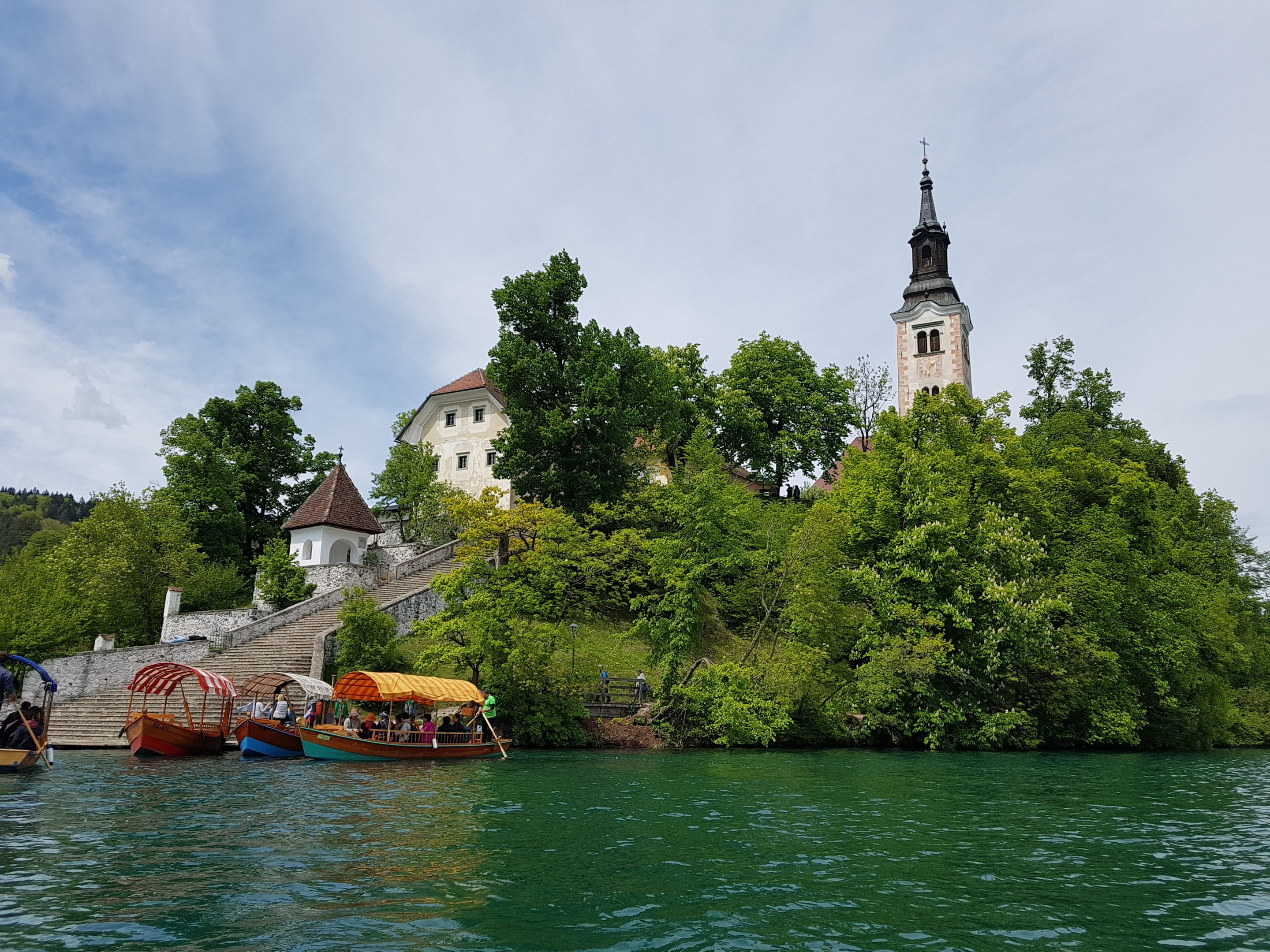 times, transportation, architecture, cloud - sky, castle, slovenia, sky, travel destinations, cathedral, water, mode of transportation, day, nature, plant, HD Wallpaper