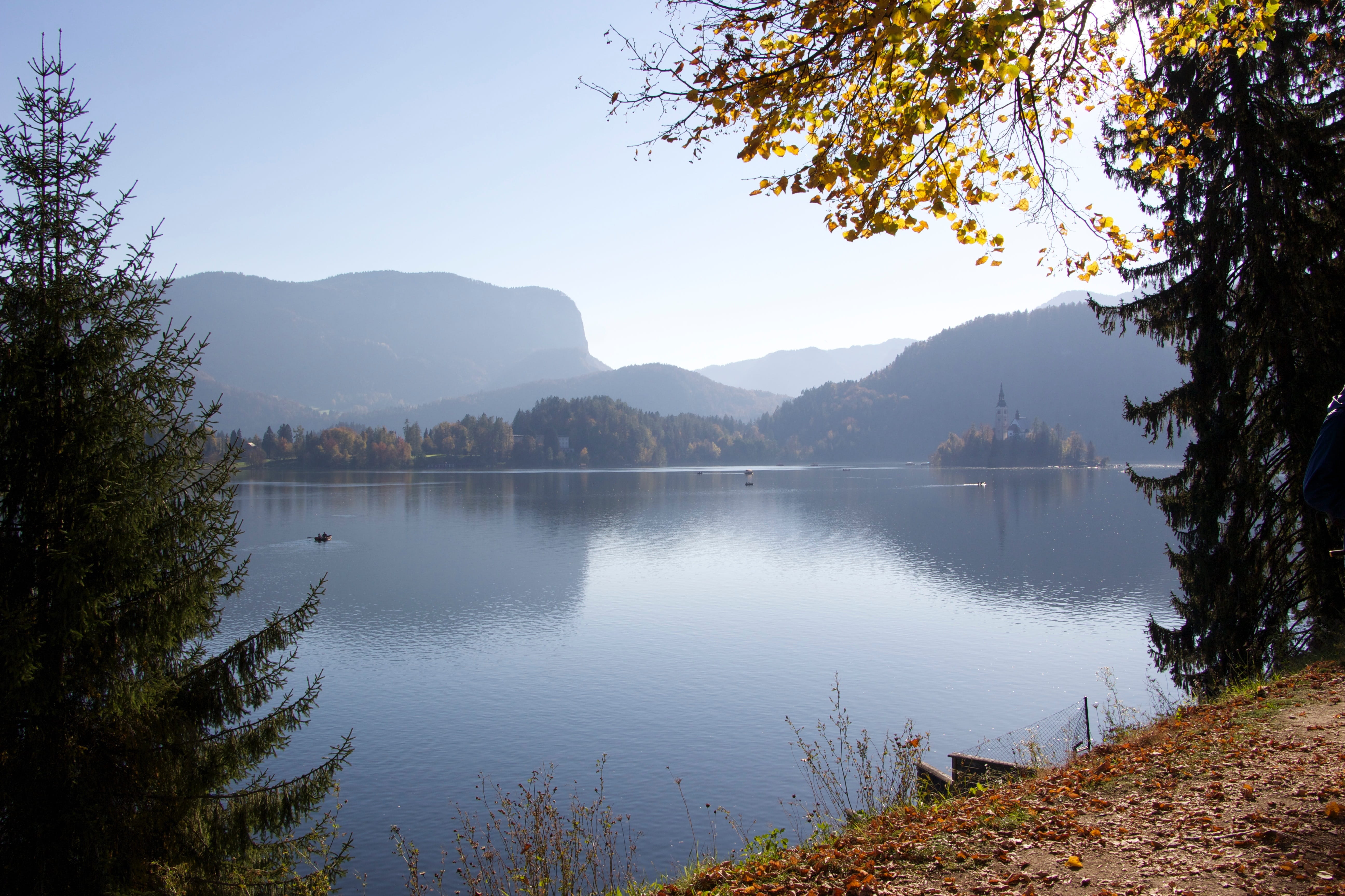 bled, water, mood, blue, mountain range, 5K, reflection, day, tranquility, tranquil scene, slovenia, sky, idyllic, non-urban scene, lake, outdoors, tourism, HD Wallpaper