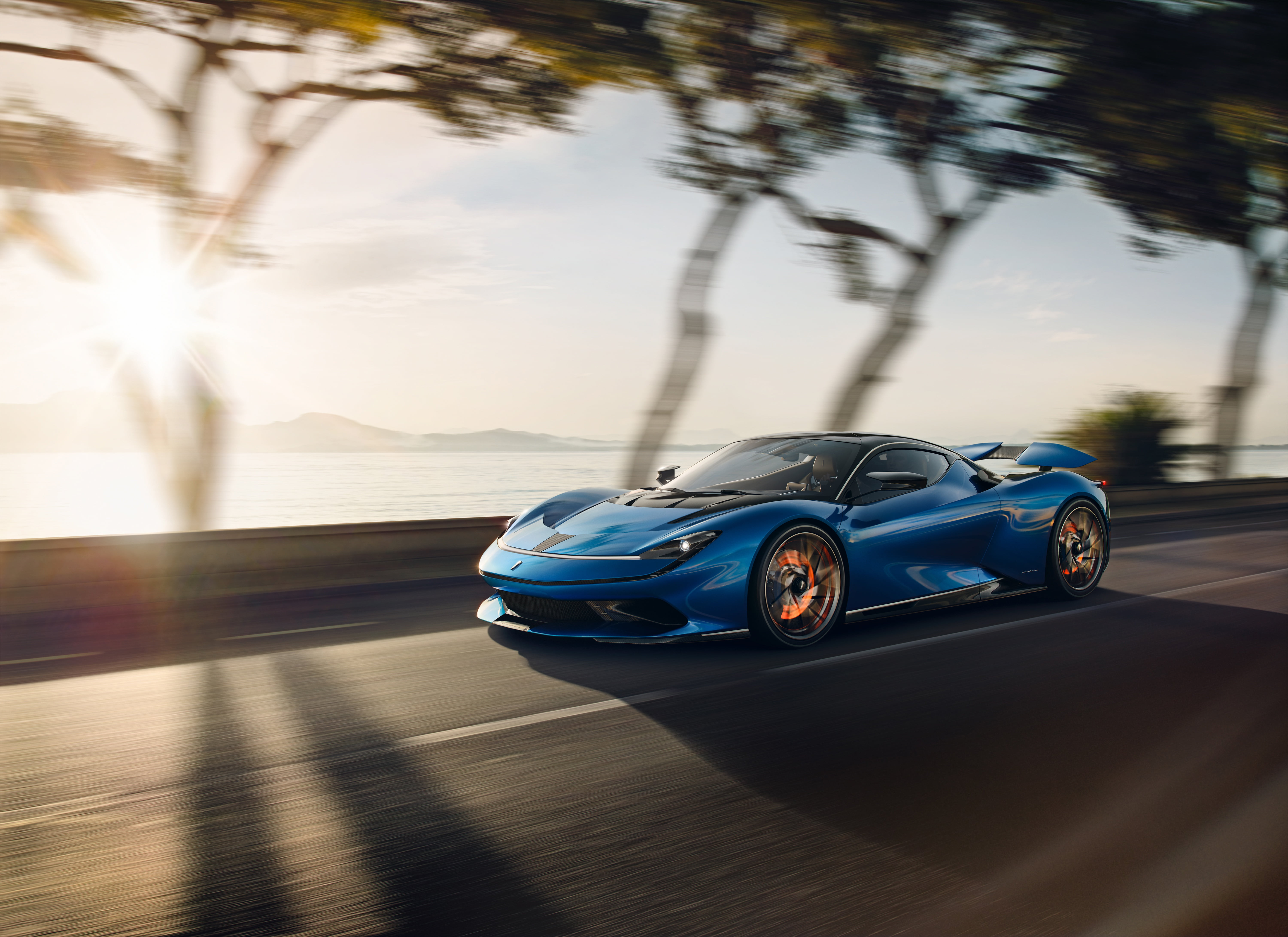 road, 5K, hypercar, The baptist, the sun, machine, Pininfarina, HD Wallpaper