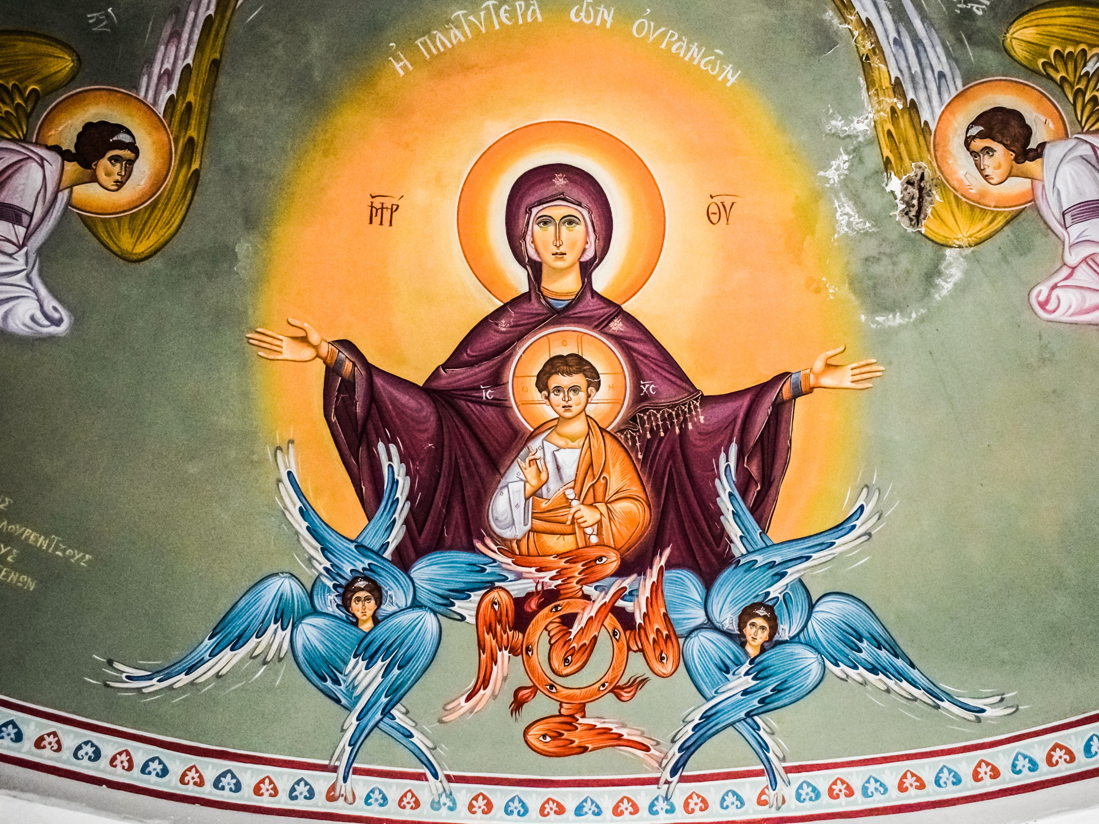 god, cyprus, orthodox, iconography, male likeness, multi colored, mural, art and craft, spirituality, jesus Christ, female likeness, religion, virgin mary, HD Wallpaper