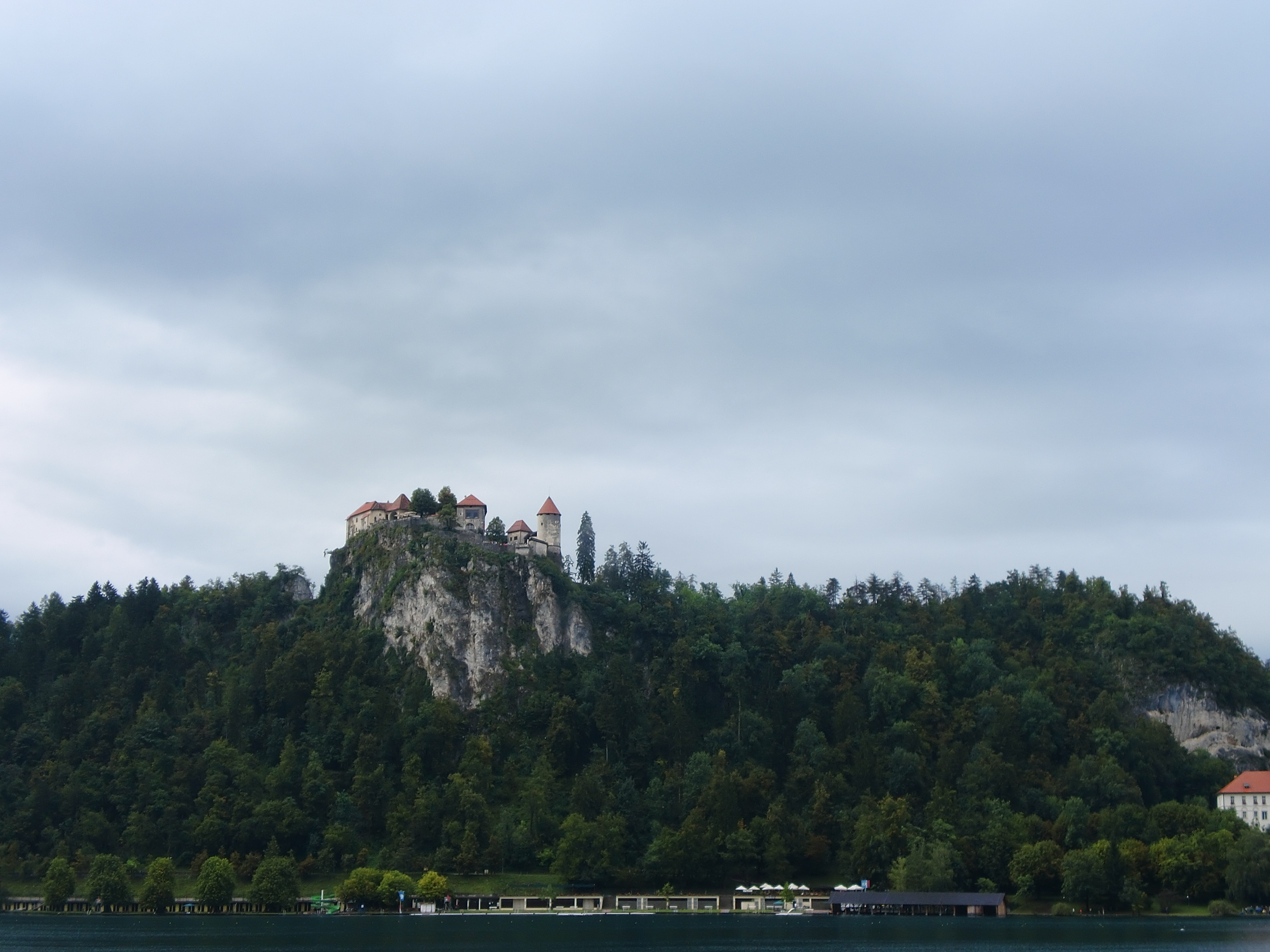 bled, travel, cloud - sky, tree, castle, beauty in nature, travel destinations, building exterior, sky, day, 2K, land, water, plant, no people, tourism, HD Wallpaper