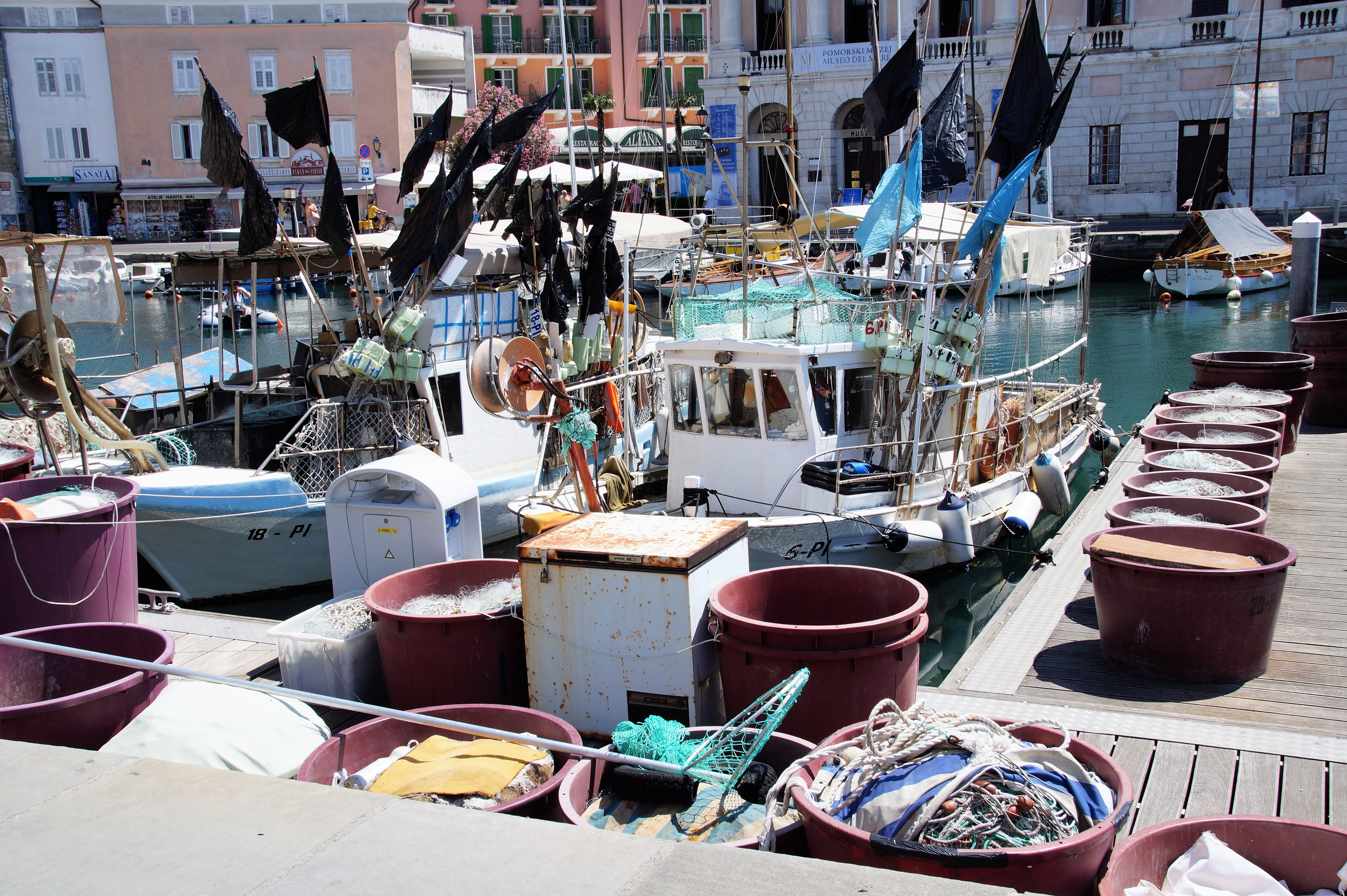 large group of objects, choice, nautical vessel, fishing industry, building exterior, fishing port, harbor, fishing net, transportation, fishing boats, HD Wallpaper