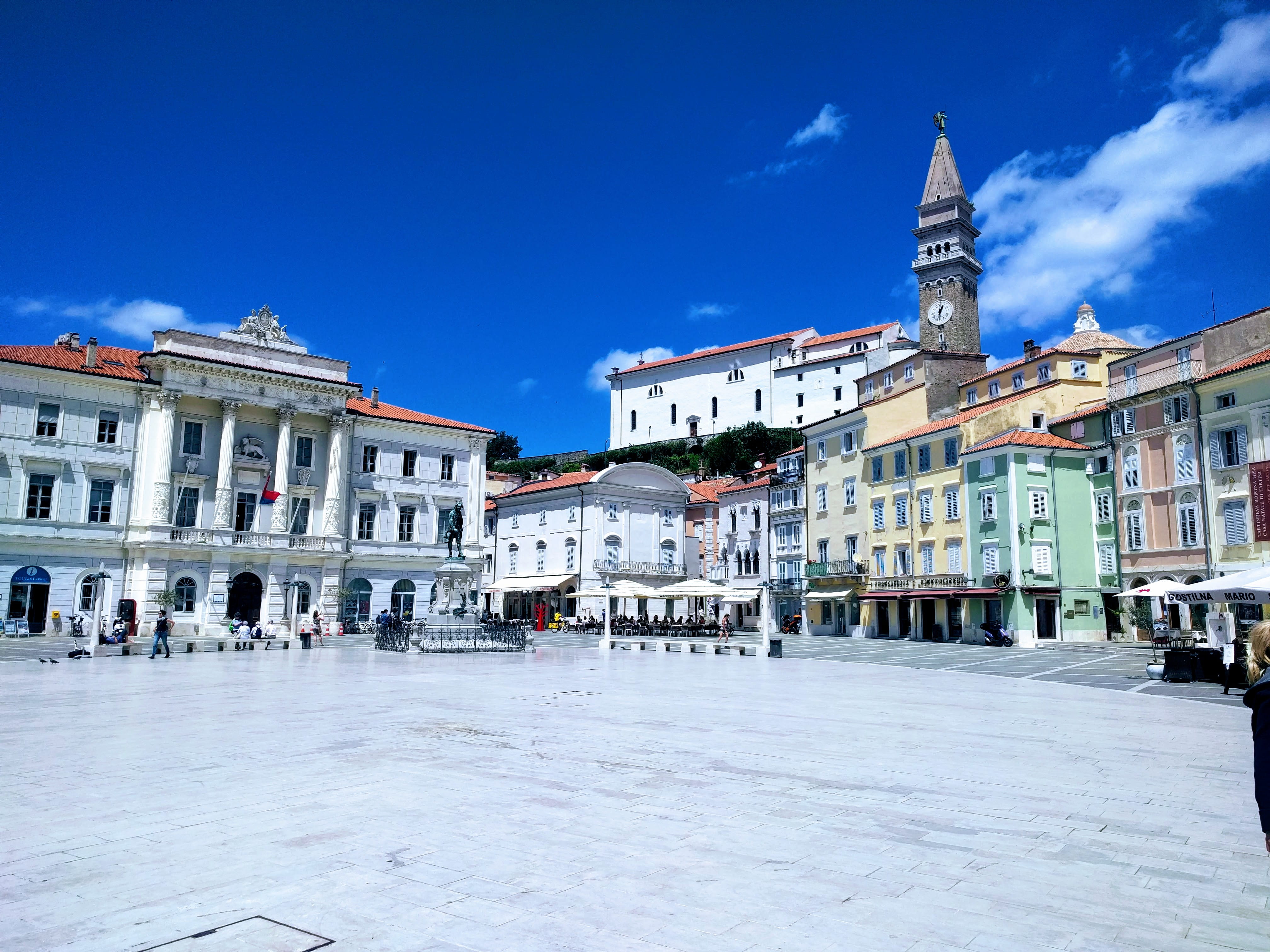travel destinations, sky, built structure, street, history, slovenija, the past, travel, place of worship, spire, belief, building exterior, town square, HD Wallpaper