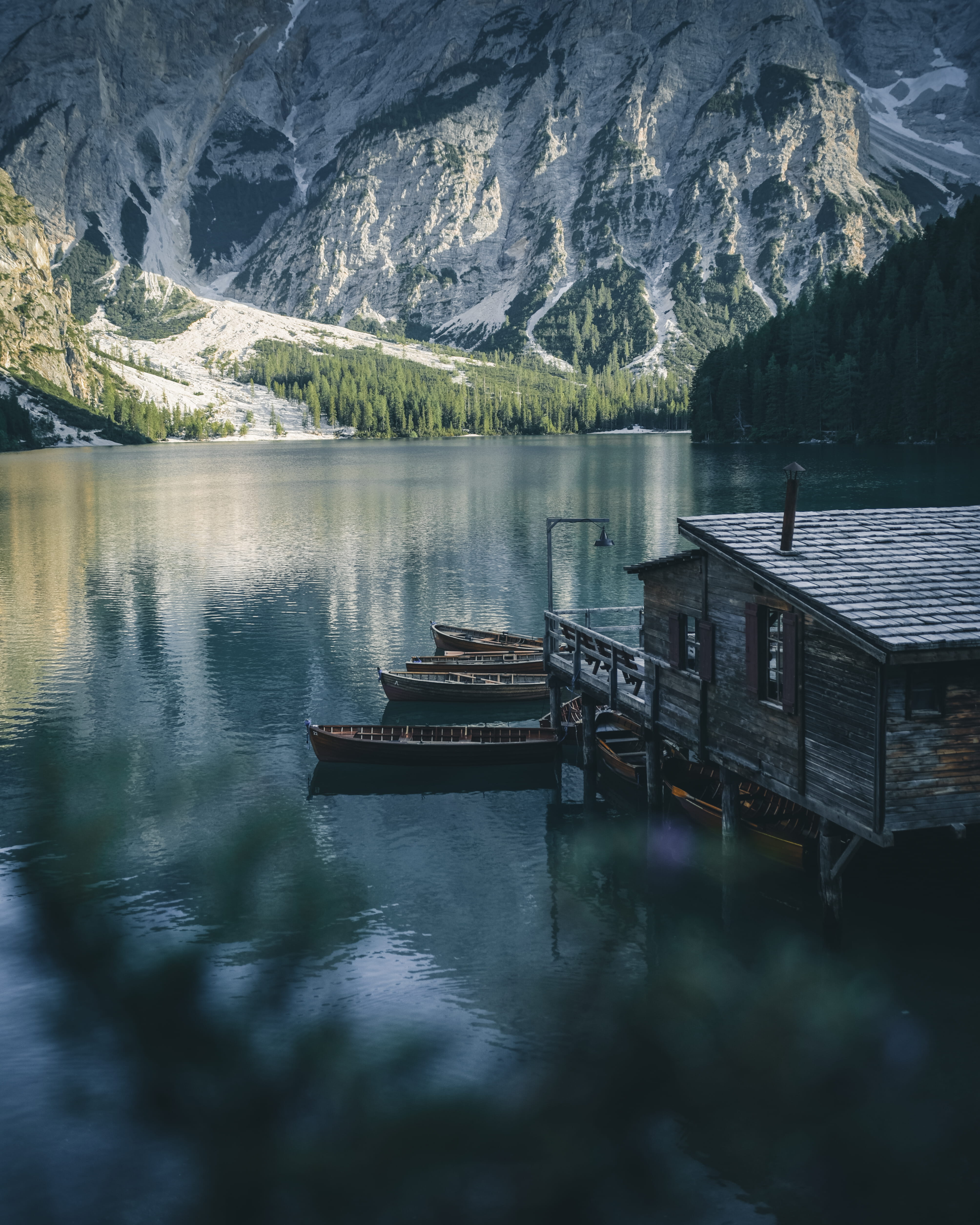 mountain range, boat, building, scenics - nature, three, boats, nautical vessel, water, port, idyllic, rural, brown, transportation, beauty in nature, wooden, Phone HD Wallpaper