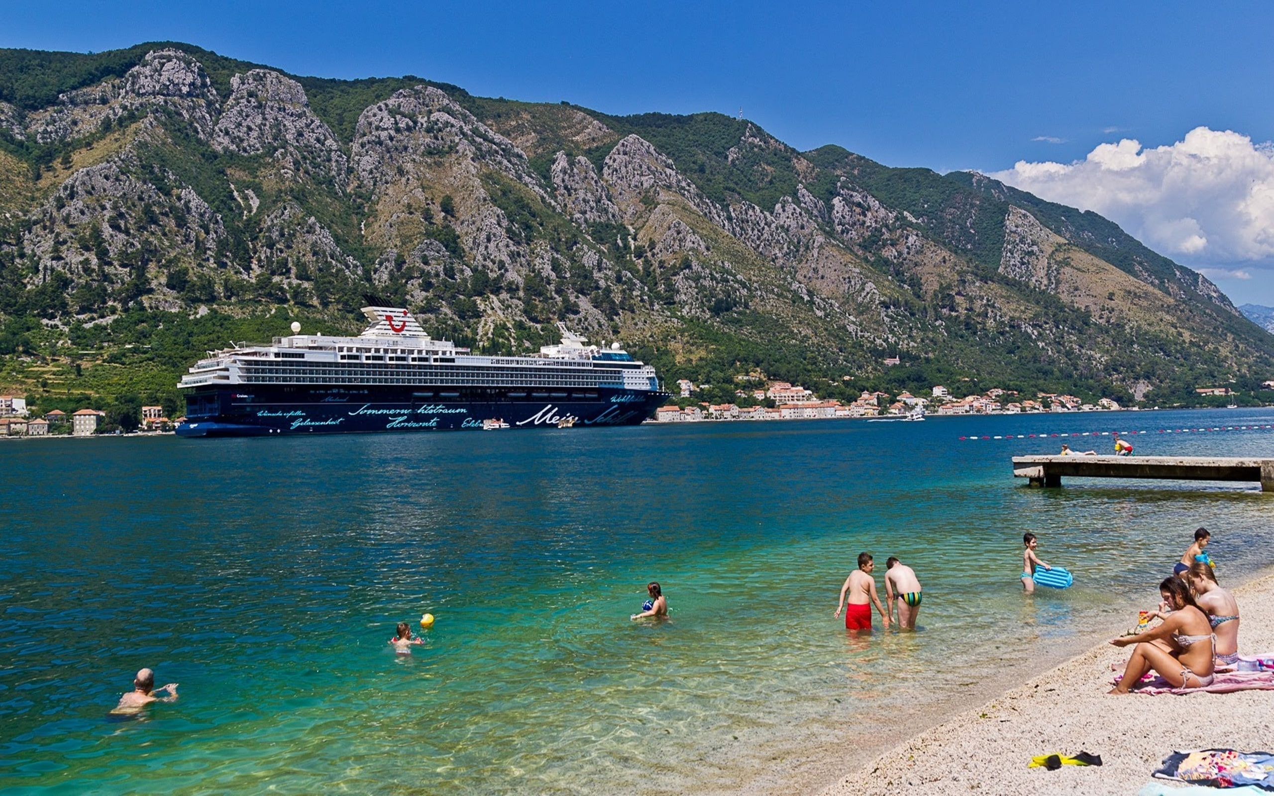 adriatic, kotor, crna, 2K, beach, gora, sea, HD Wallpaper