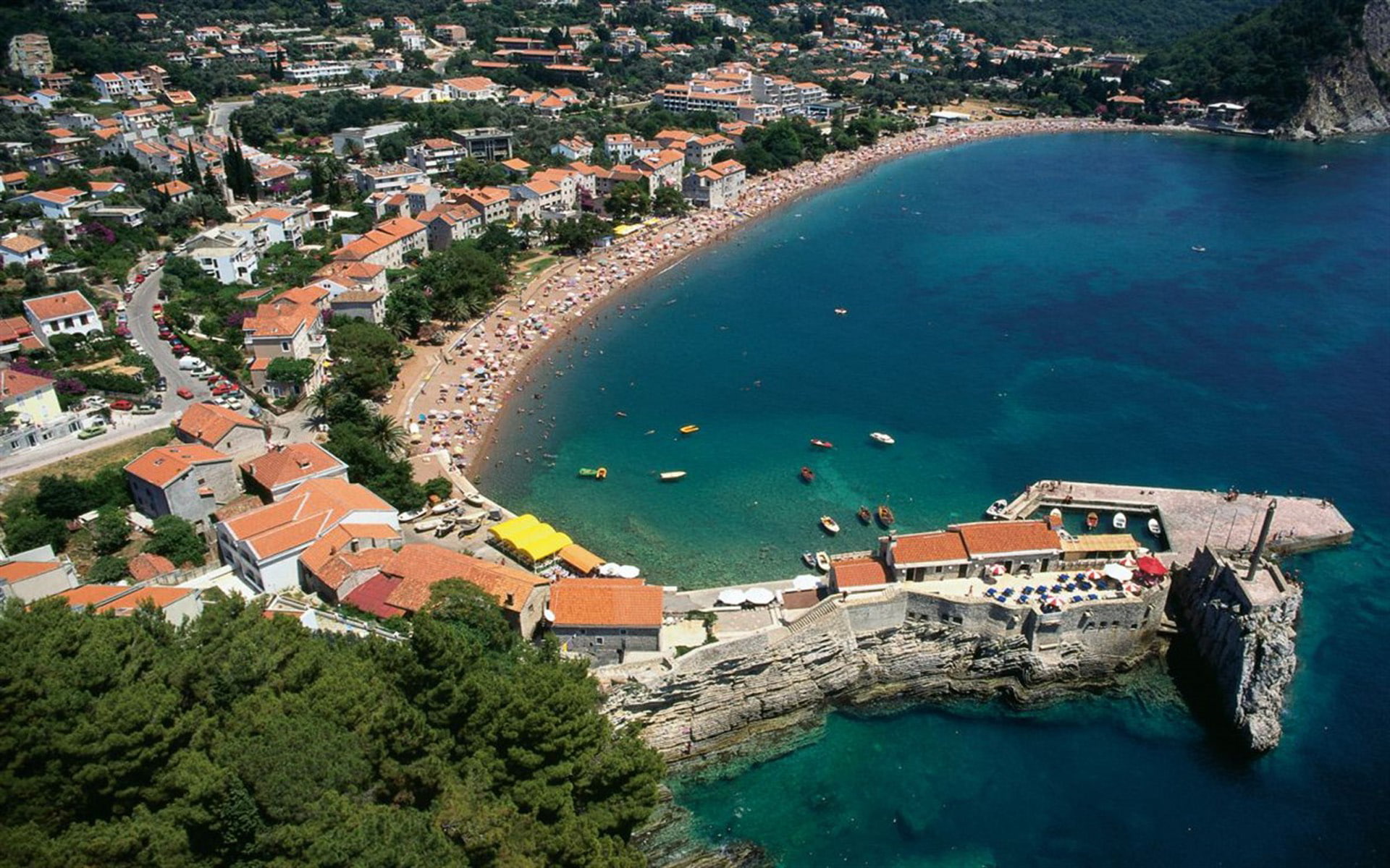 city, petrovac, gora, sea, adriatic, crna, beach, 1080P, desktop, HD Wallpaper