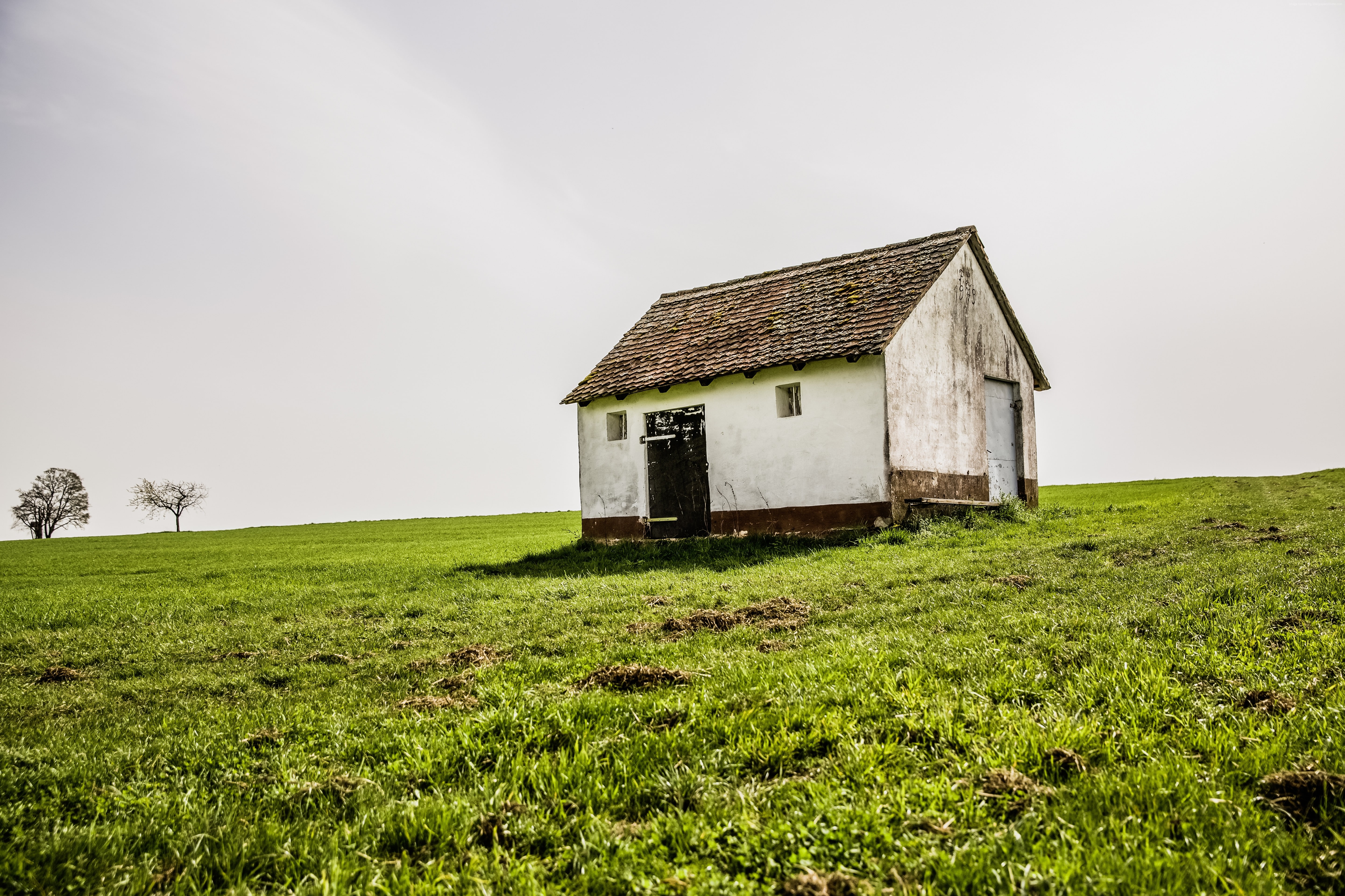 4k, 5K, Bamberg, 8k, Germany, house, meadows, 5k, sky, HD Wallpaper