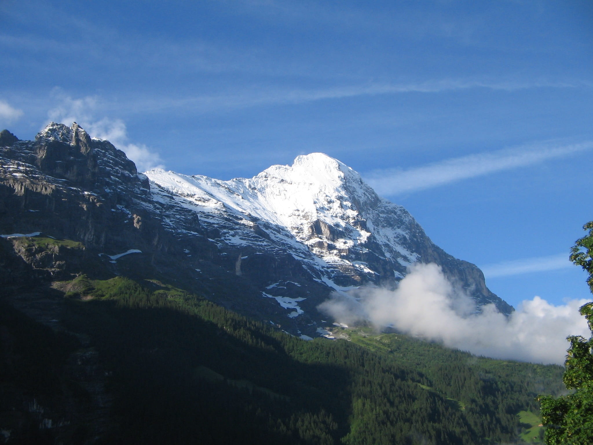 mountain, 1080P, Grindelwald, beauty in nature, no people, cold temperature, snow, environment, tranquility, Sun, cloud - sky, non-urban scene, Nature, HD Wallpaper
