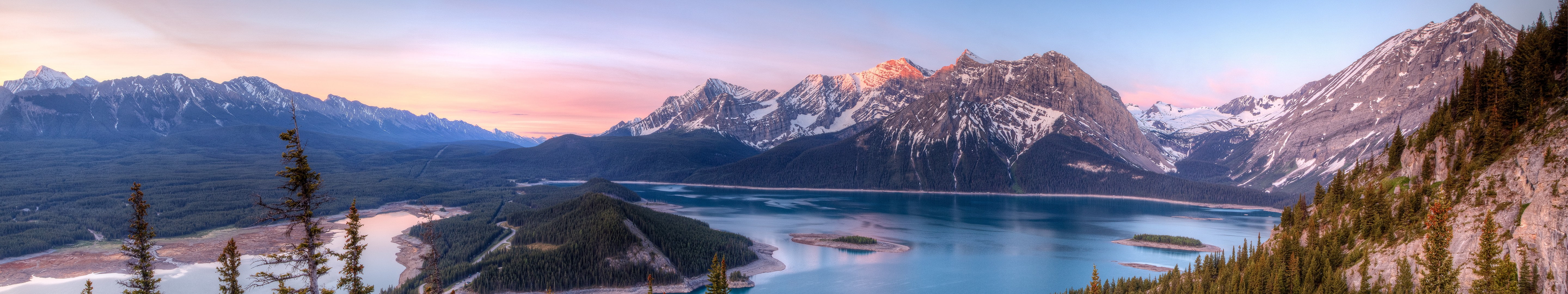 mountains, hills, blue, sky, 5K, snow, panorama, lake, trees, mount sarrail, HD Wallpaper