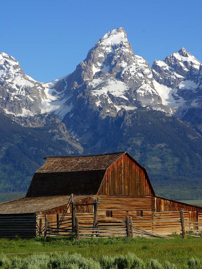 grand teton national park, no people, building, day, usa, architecture, wyoming, scenics - nature, field, national park, outdoors, sky, built structure, Phone HD Wallpaper