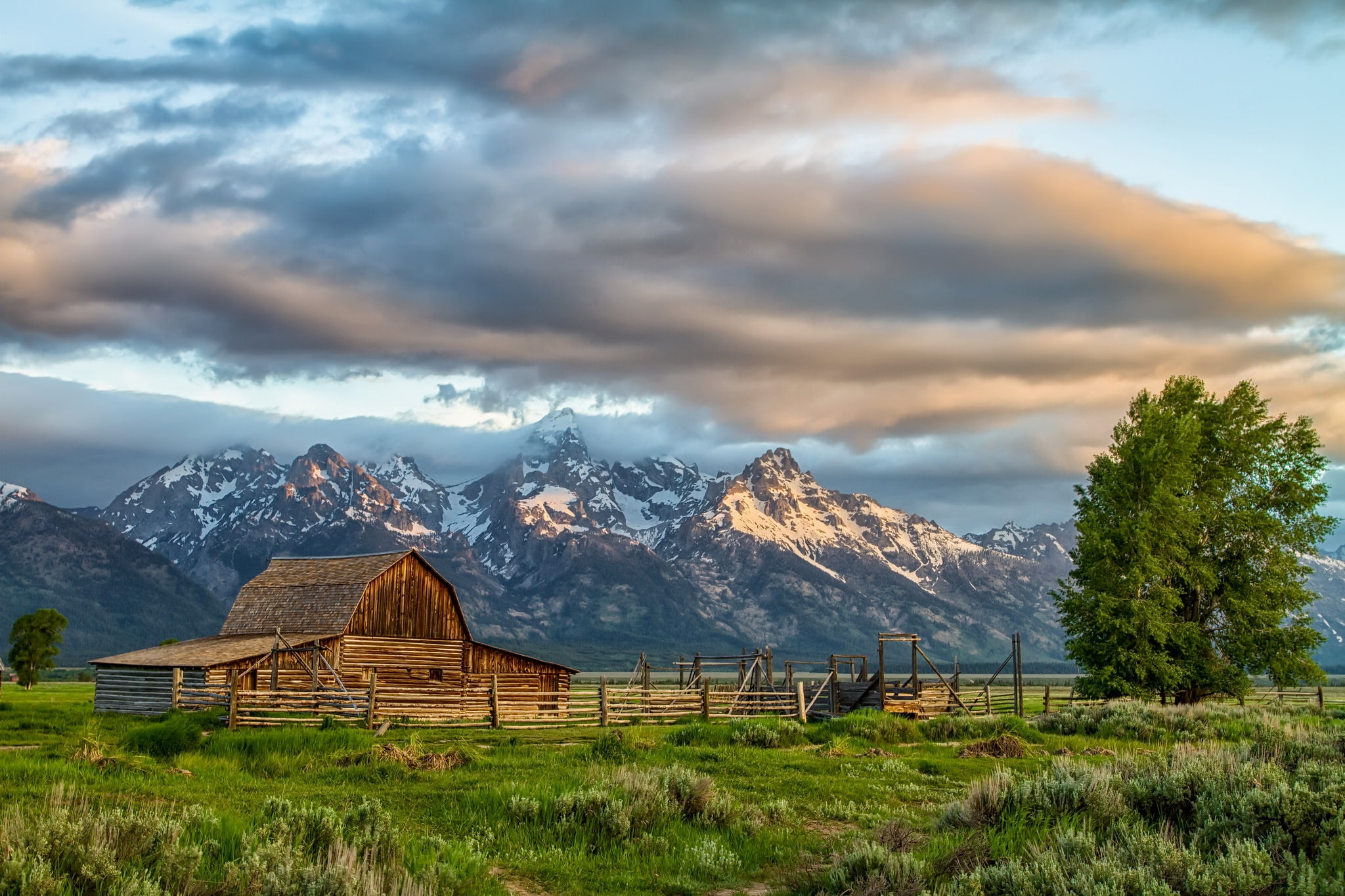 Moulton Barn, nature, 1080P, Grand Teton National Park, HD Wallpaper