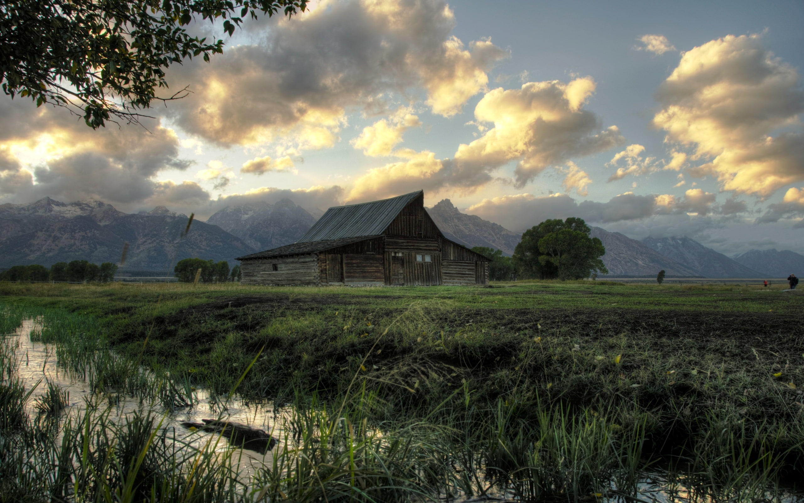 Grand Teton National Park, HDR, 2K, Moulton Barn, HD Wallpaper