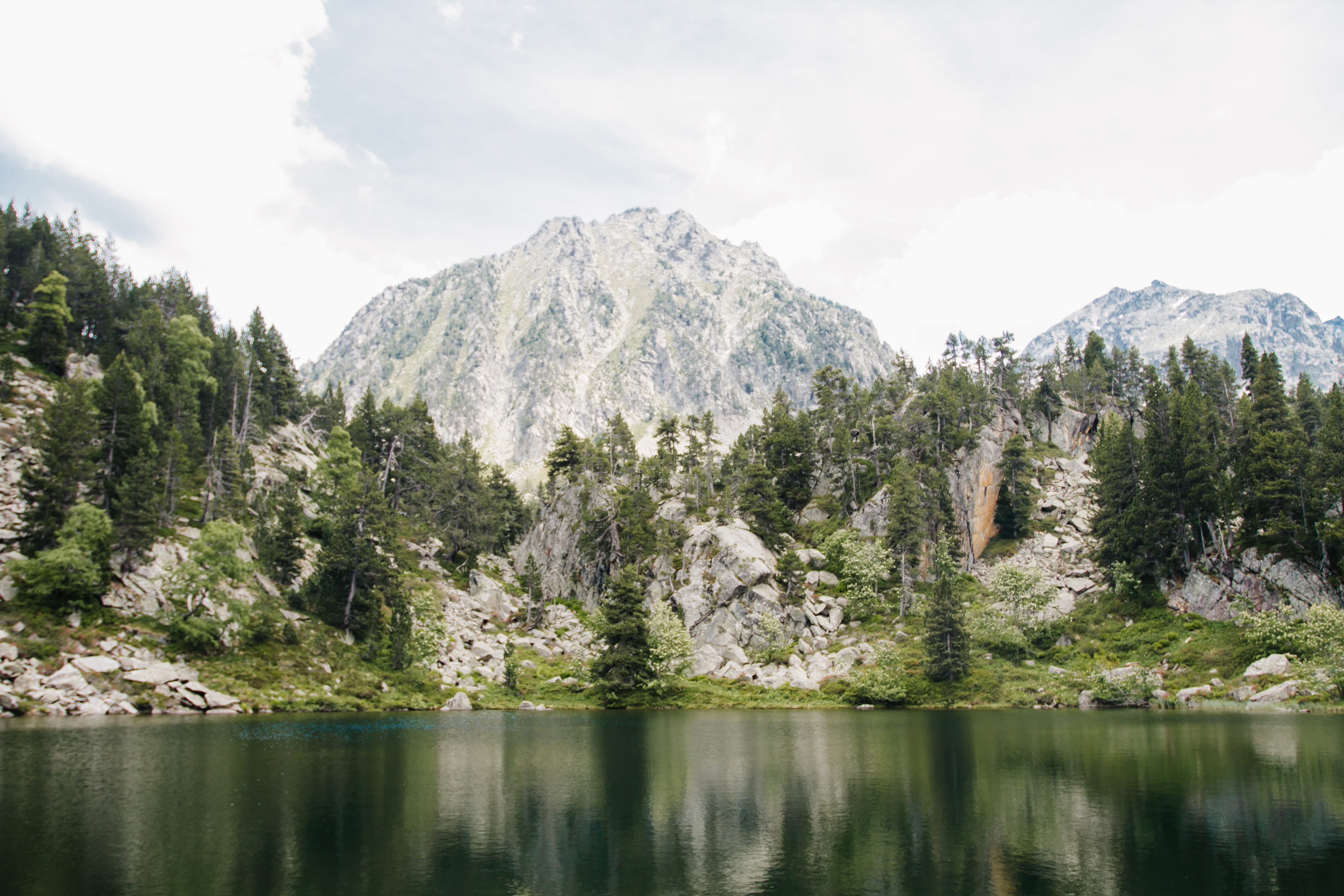 no people, aigüestortes i estany of saint maurici national park, beauty in nature, plant, day, idyllic, sky, nature, catalunya, aigüestortes, mountain, HD Wallpaper