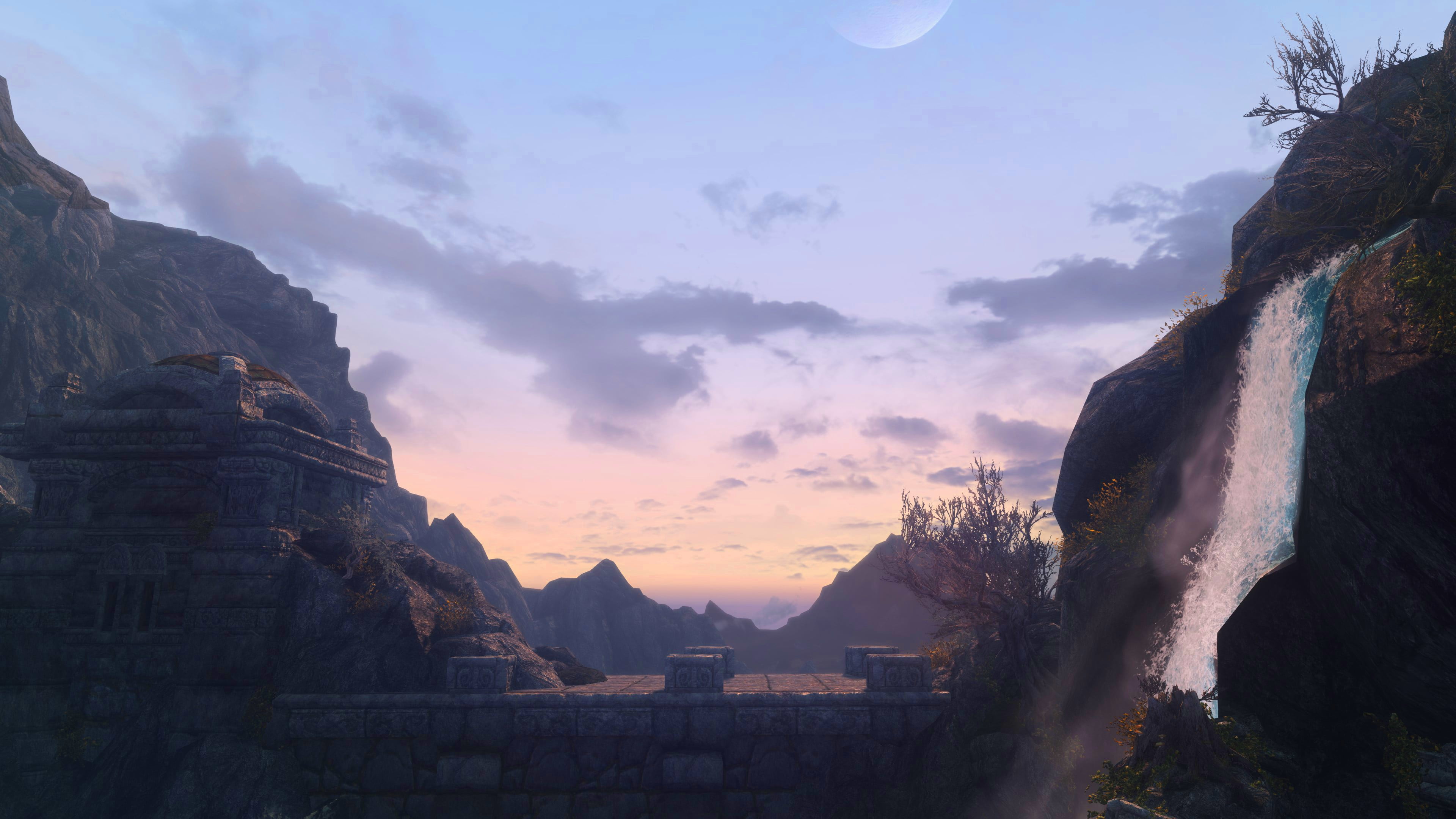 mountain Range, rock formation, cloud - sky, built structure, tourism, scenics - nature, The Elder Scrolls V: Skyrim, travel Destinations, rock - Object, HD Wallpaper
