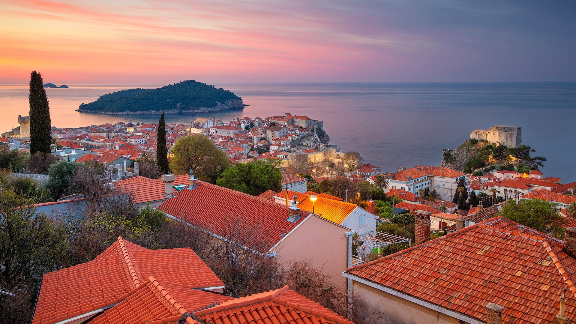 croacia, old city, rooftops, horizon, dubrovnik, europe, 1080P, HD Wallpaper