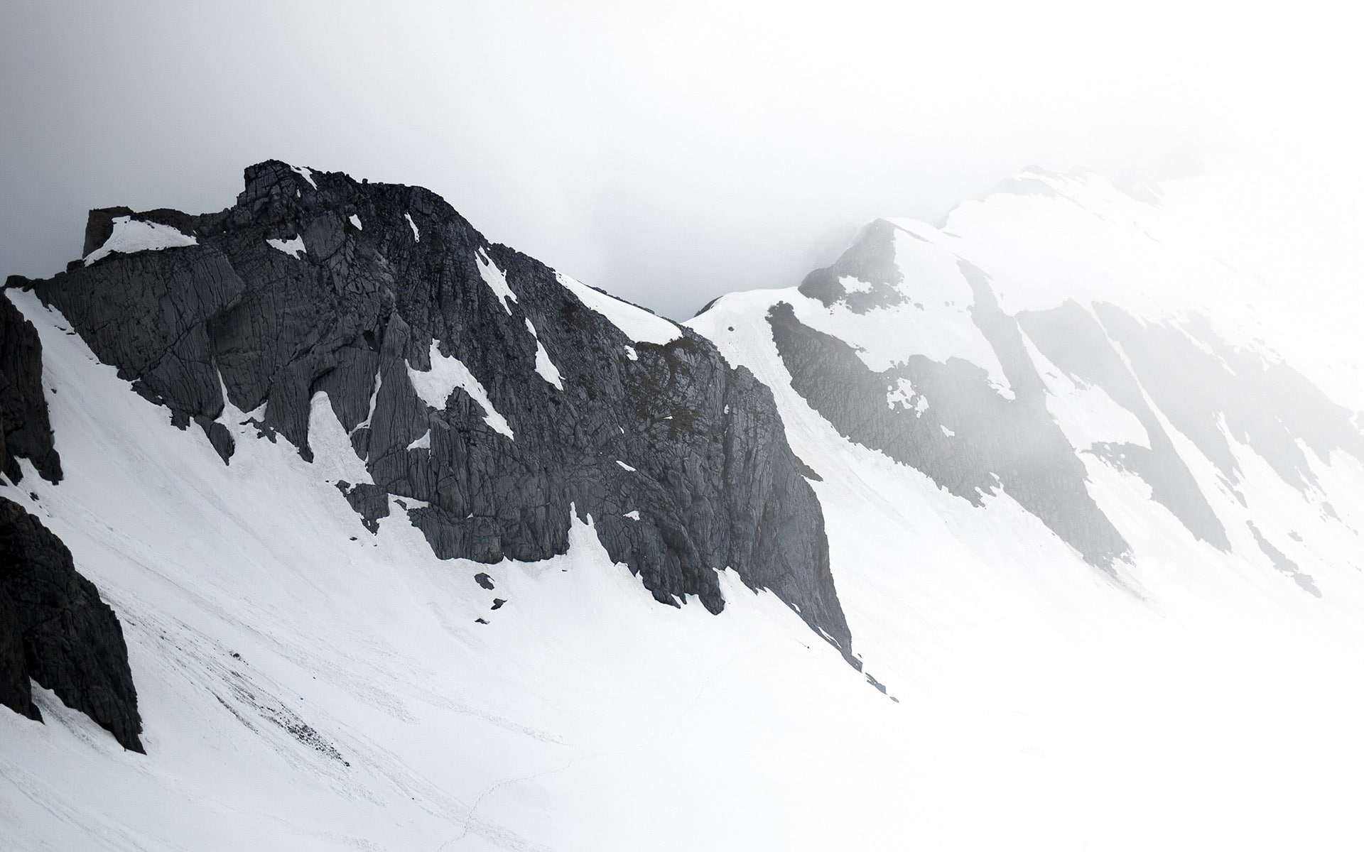 mountain, alps, nature, landscape, scenics - nature, sky, santis, tranquility, outdoors, ice, snowcapped mountain, 1080P, white color, environment, fog, HD Wallpaper