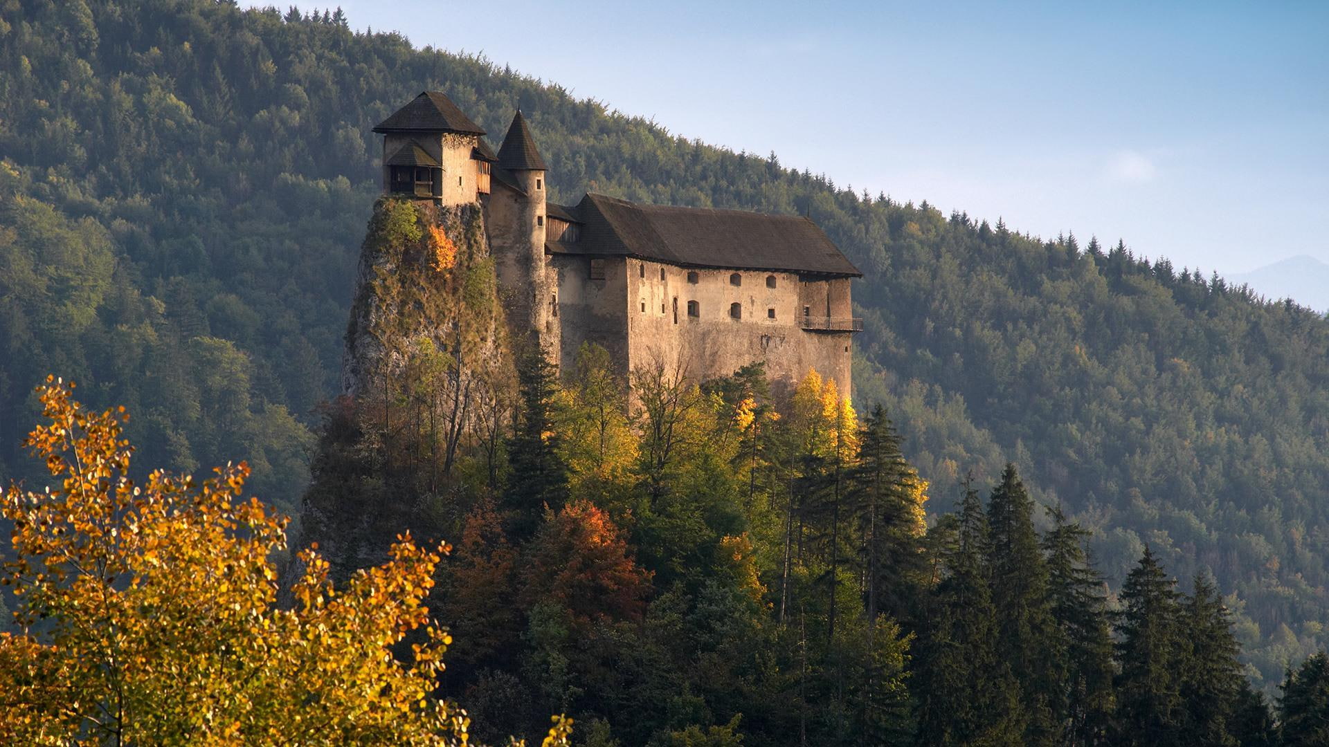 slovakia, hill, 1080P, castle, forest, orava, wonderful, nature and landscapes, mountains, HD Wallpaper