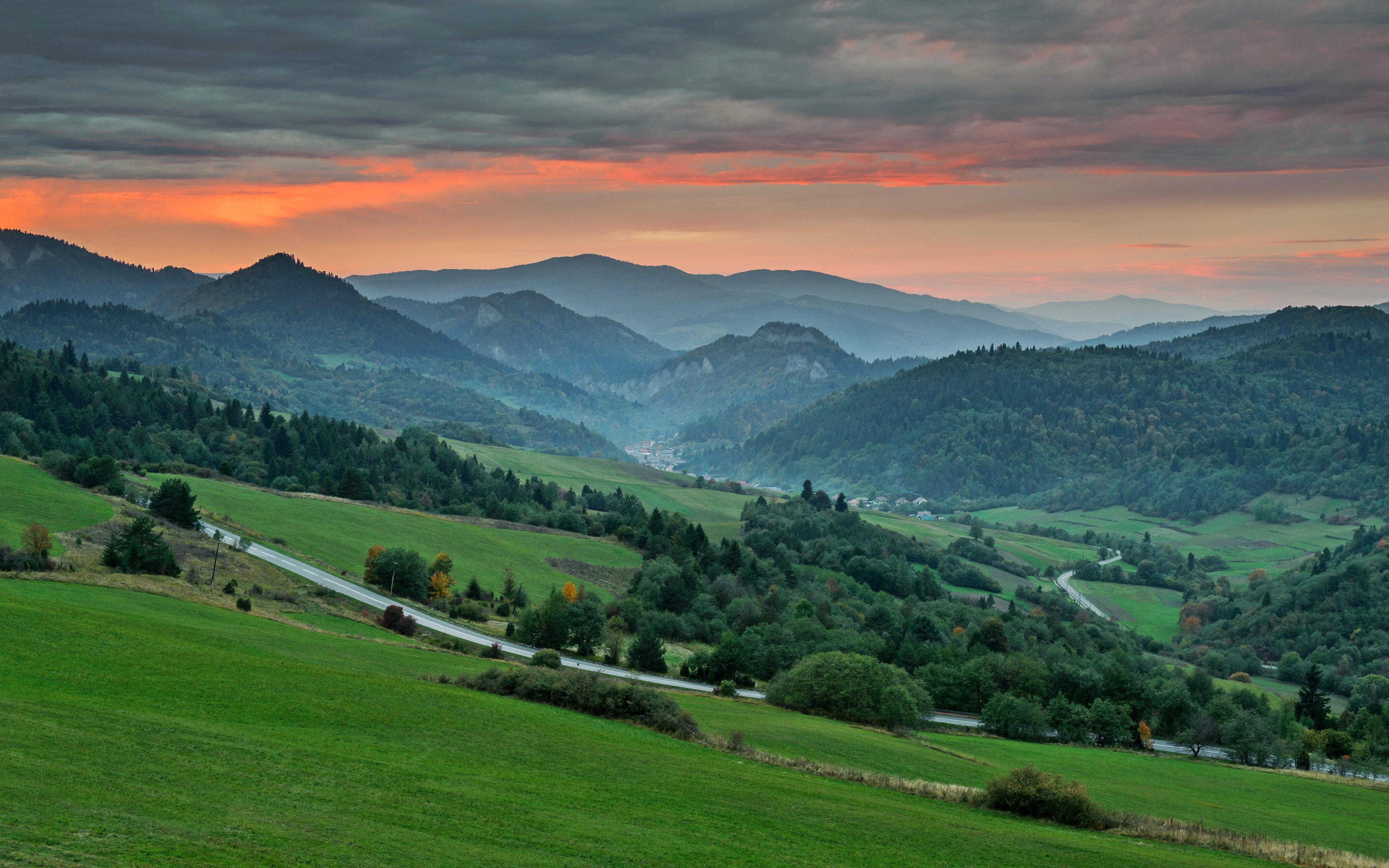 forest, 4K, mountains, Europe, dawn, Mountain, Slovakia, HD Wallpaper
