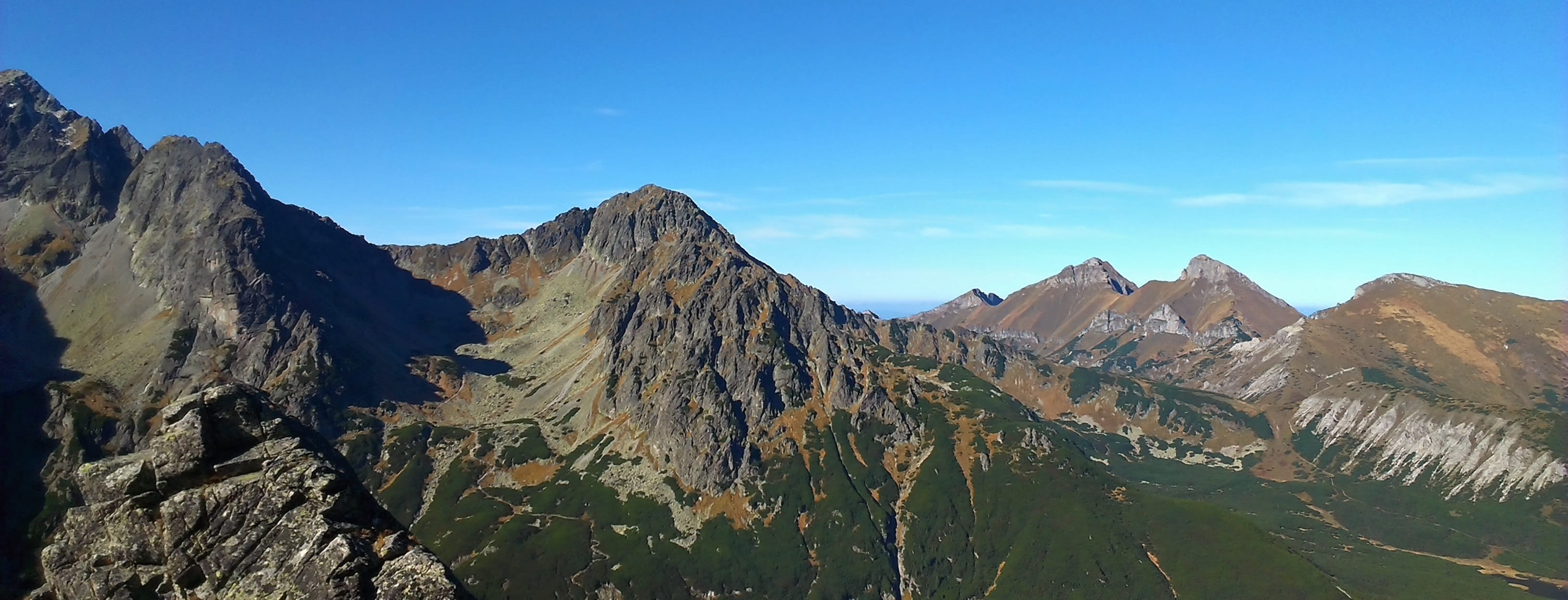 country, Mountains, hike, land, summer, panoramic, travel destinations, beauty in nature, travel, day, Vysoké Tatry, rock - object, mountain, panorama, HD Wallpaper