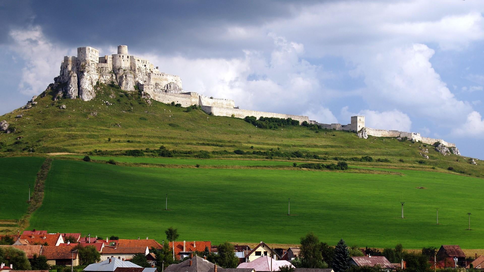 hill, architecture, travel destinations, the past, palace, built structure, building exterior, history, scenics - nature, plant, cloud - sky, day, beauty in nature, HD Wallpaper