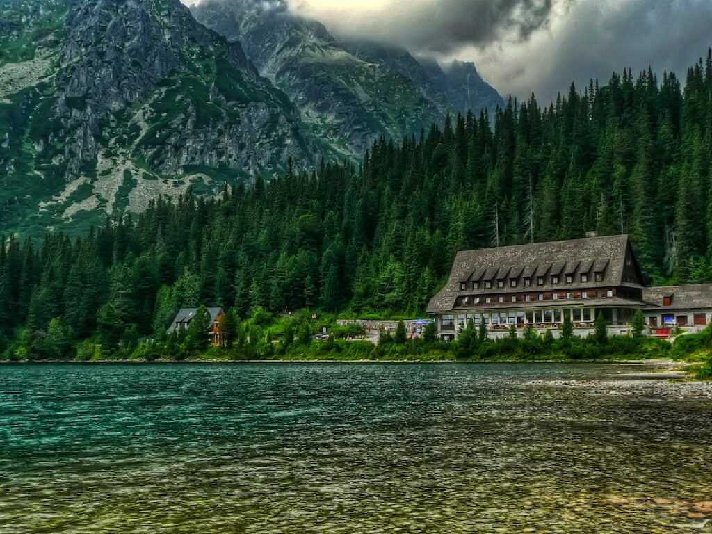 Green, pleso, popradske, lake, lakes, 480P, nature, art, hd, HD Wallpaper