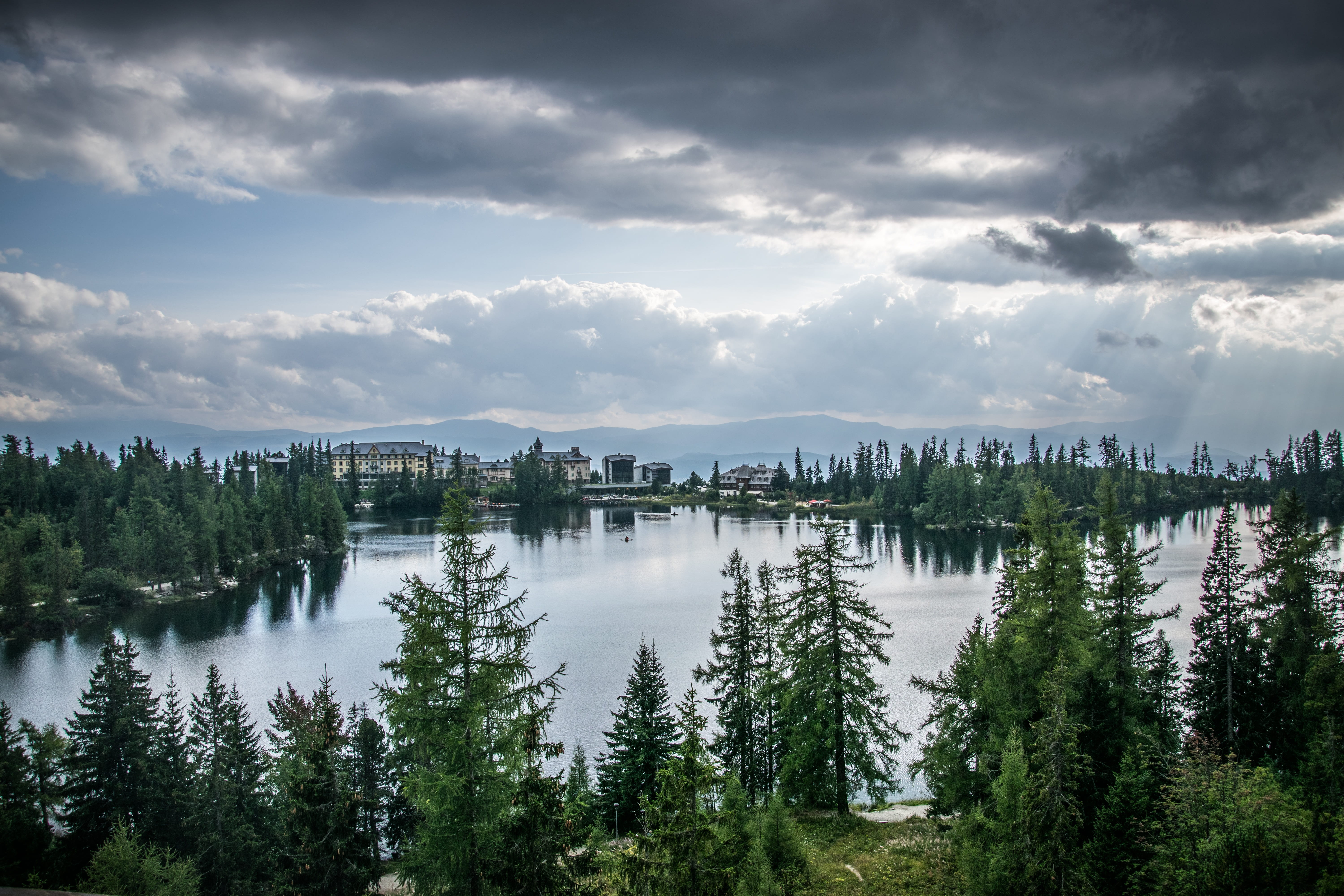 no people, outdoors, reflection, tranquil scene, high tatras, landscape, scenics - nature, day, water, forest, beauty in nature, pleso, idyllic, plant, HD Wallpaper