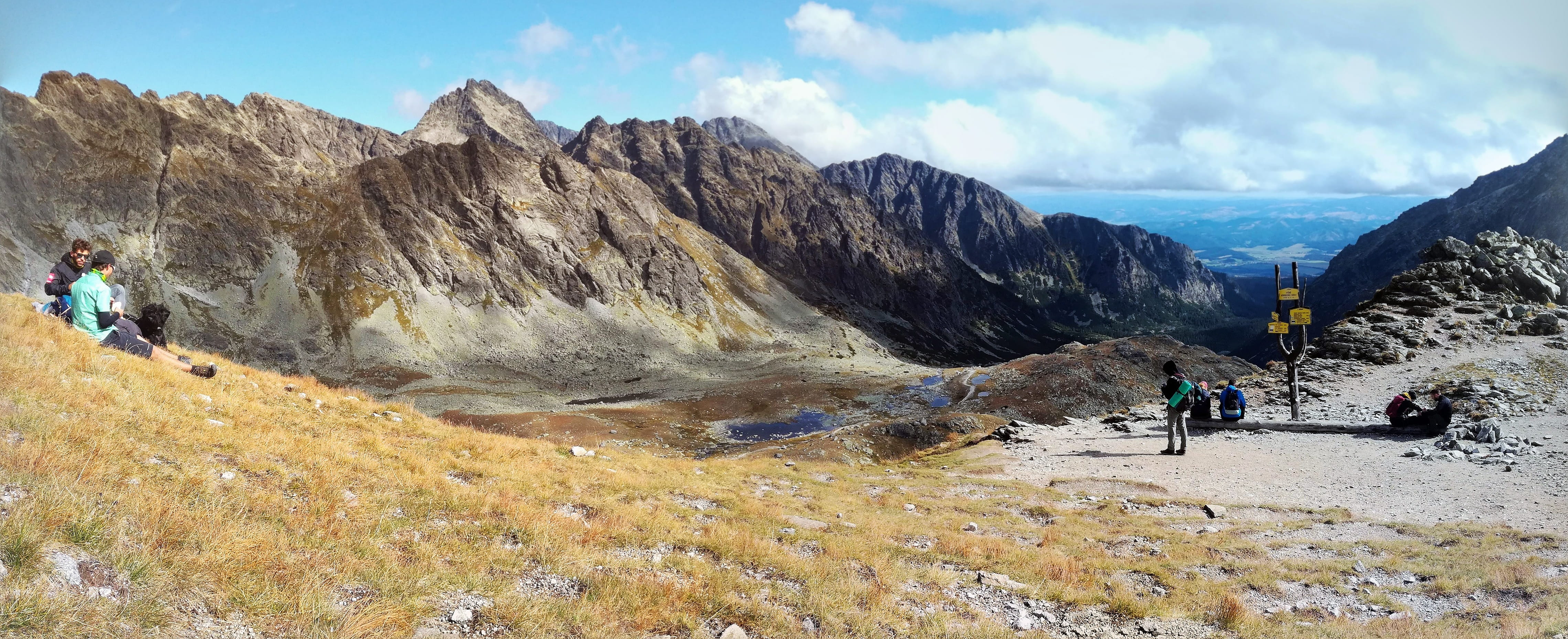 scenics - nature, view, rocks, landscape, pleso, real people, nature, high tatras, lifestyles, hiking, non-urban scene, day, group of people, 4K, mountain range, HD Wallpaper