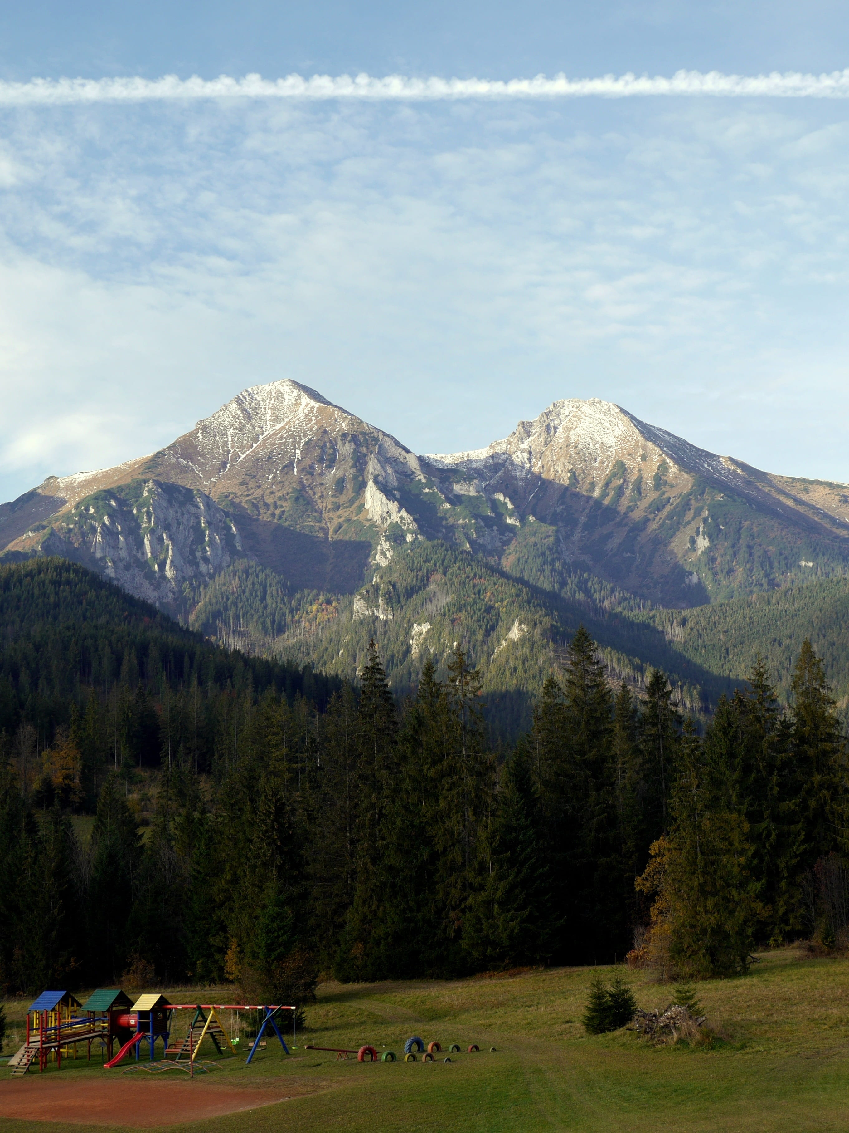 leisure activity, country, land, non-urban scene, landscape, rocks, tatry, nature, green color, mountain range, mountains, hill, autumn, the sky, beauty in nature, Phone HD Wallpaper