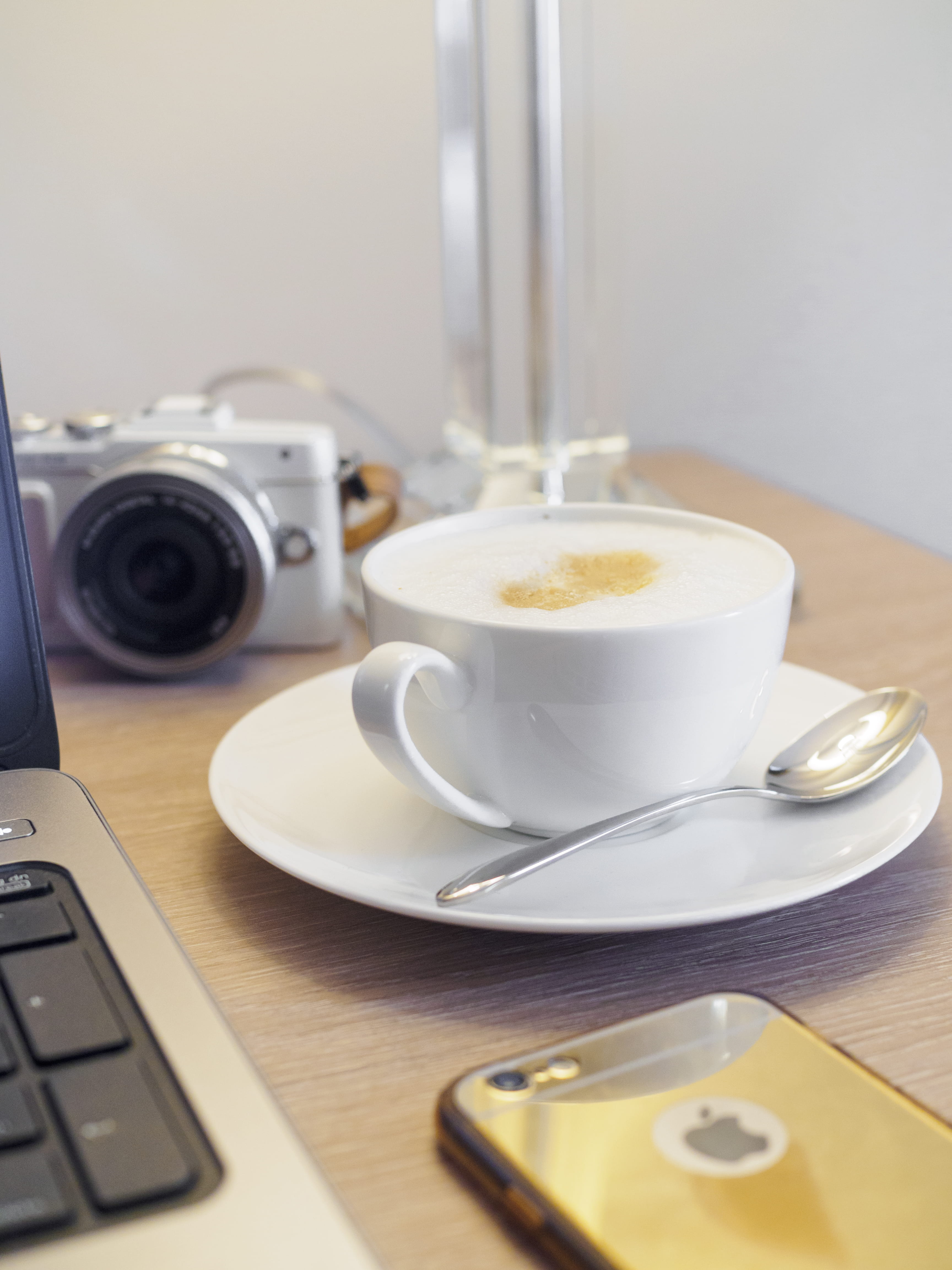 coffee - drink, olympus pen, wireless technology, mug, no people, saucer, kitchen utensil, drink, eating utensil, cup, coffee, coffee cup, refreshment, Phone HD Wallpaper
