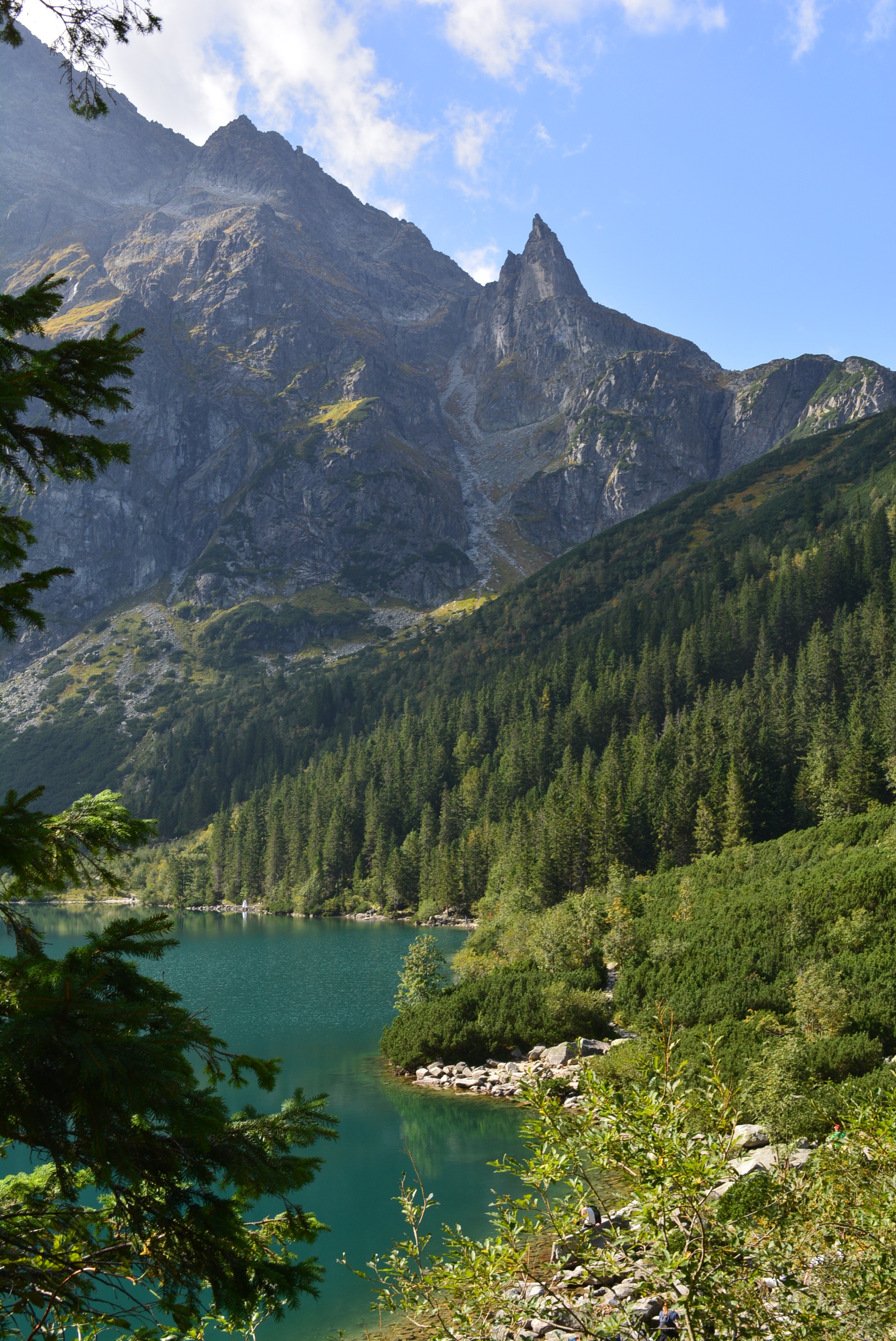 tranquility, scenics - nature, no people, remote, mountain range, mountain, 2K, green color, water, mountains, nature, non-urban scene, rocks, polish tatras, Phone HD Wallpaper
