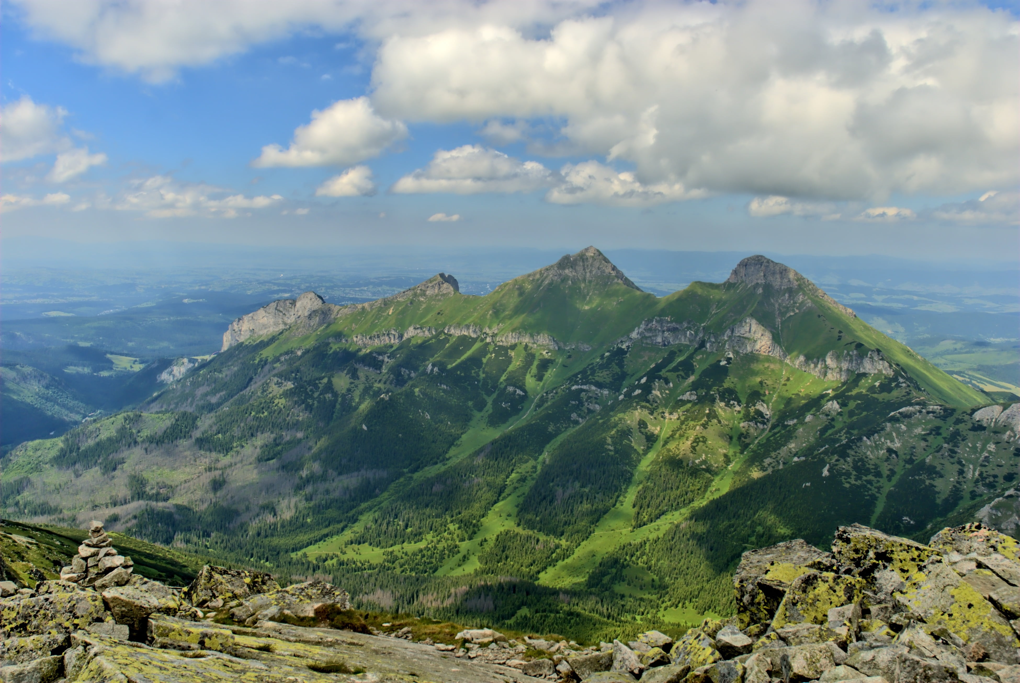 beauty in nature, rock, slovakia, tatry, mountain range, mountains, tranquility, summer, mountain, sky, mountain peak, 4K, hill, lamb summit, top view, HD Wallpaper