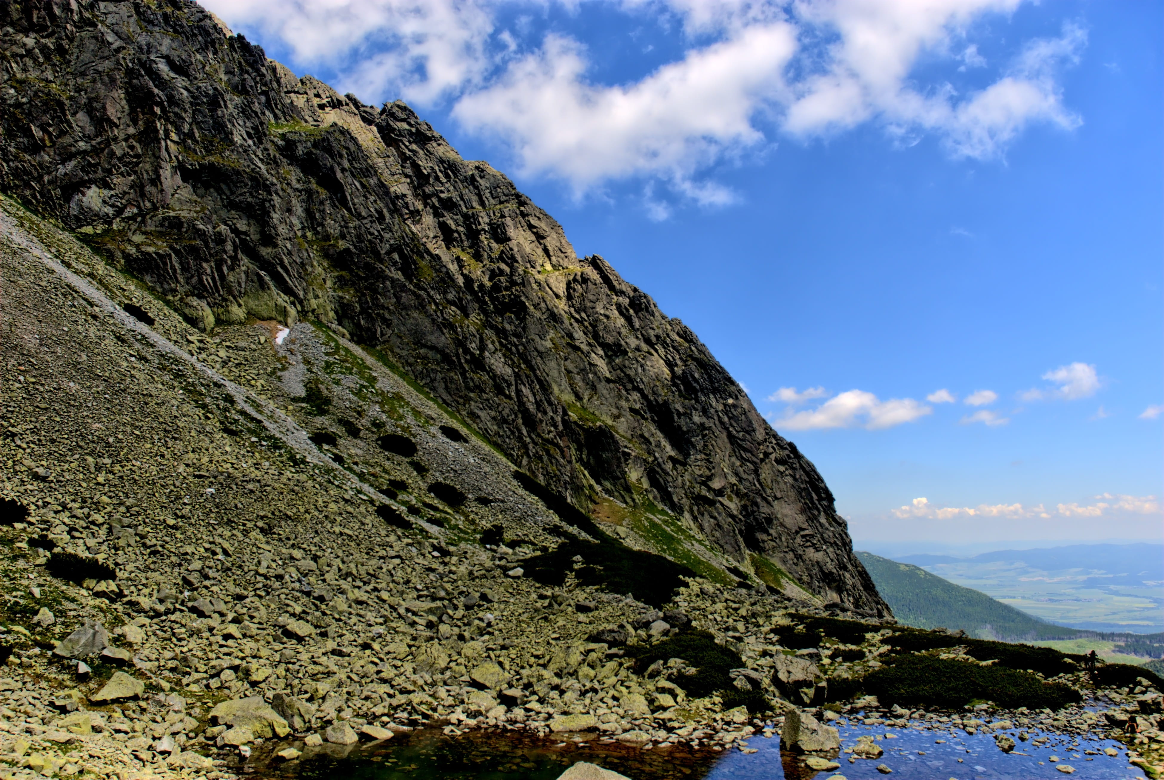 lamb summit, day, cloud - sky, top view, mountain peak, tranquil scene, no people, sky, water, tranquility, rock - object, scenics - nature, solid, 4K, HD Wallpaper