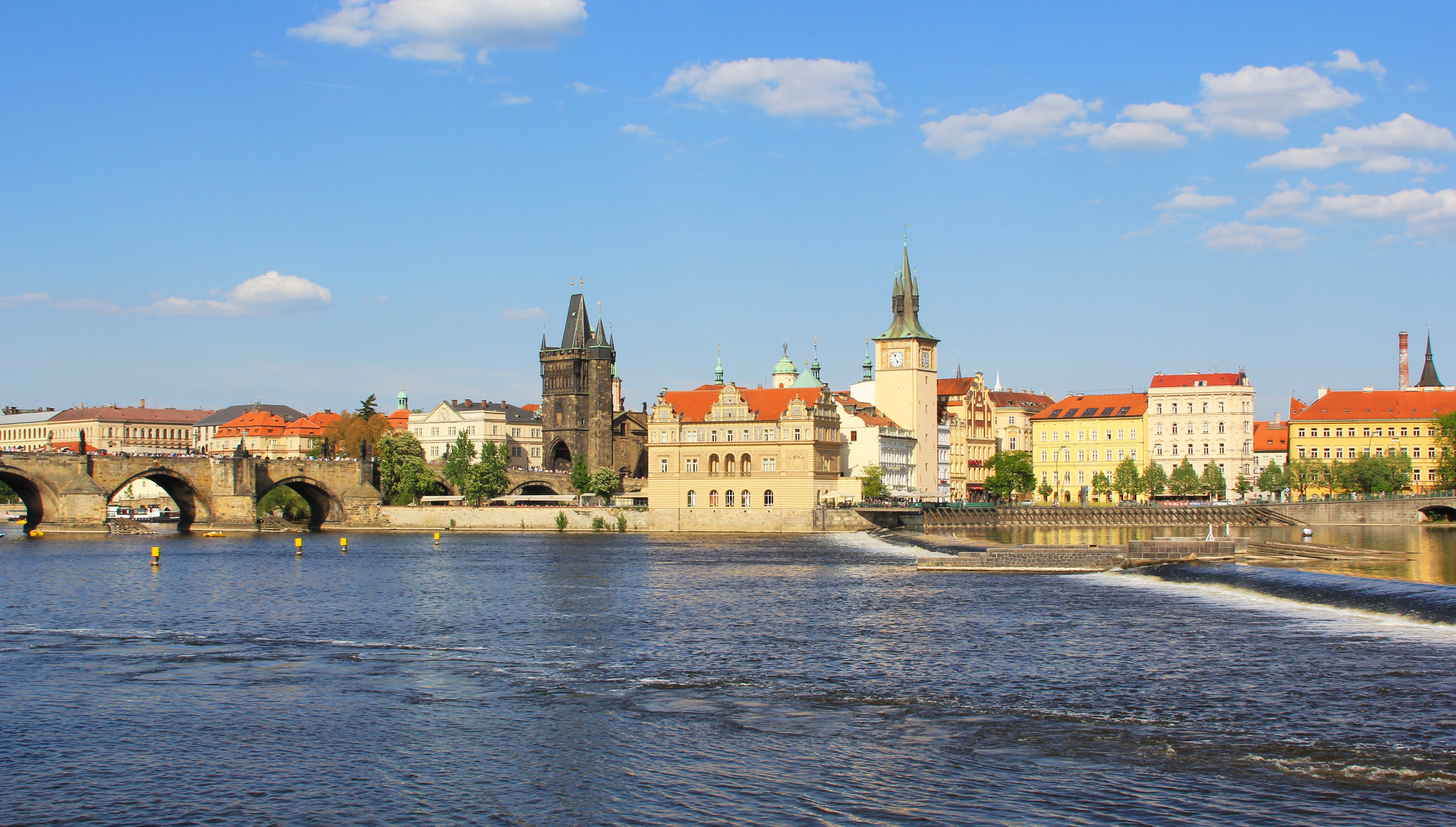 city, blue, river, steeple, water, built structure, historical, republic, guide, church, bridge, 5K, travel, building exterior, no people, history, government, HD Wallpaper