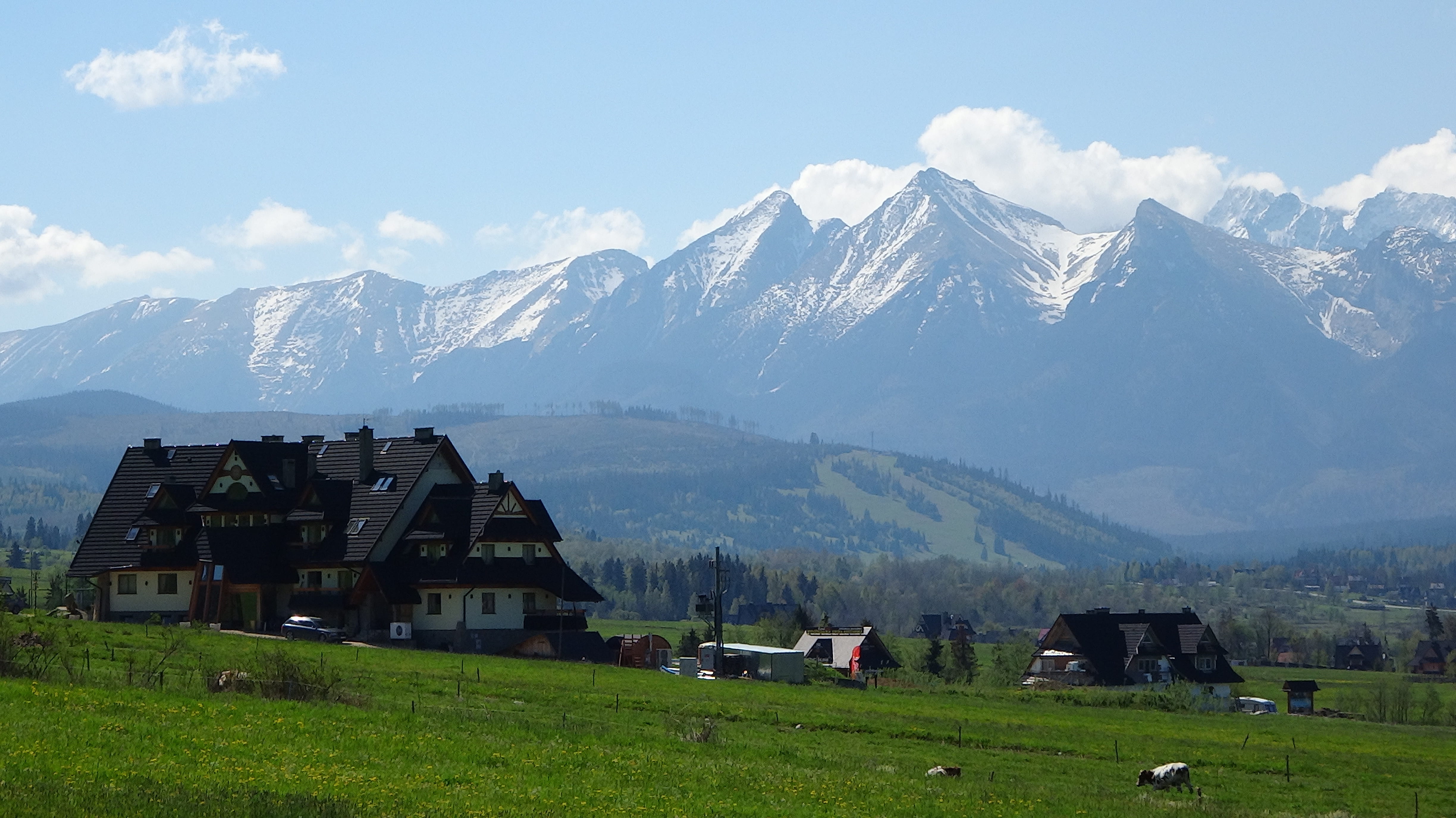 scenics - nature, built structure, poland, rural scene, house, no people, outdoors, mountains, landscape, building exterior, building, snow, the beauty of the mountains, HD Wallpaper