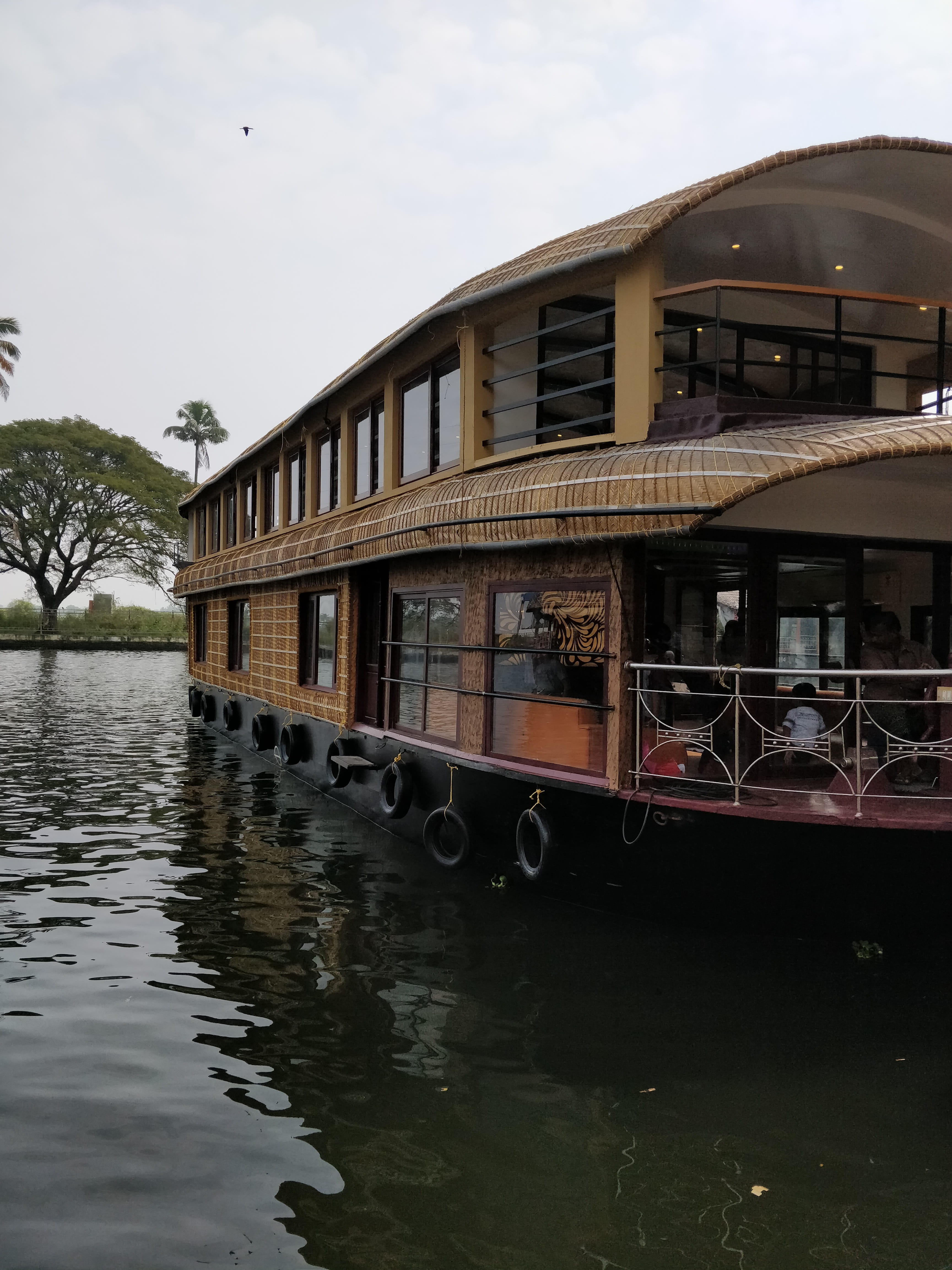 reflection, india, day, no people, Tourism, building, architecture, vehicle, sky, water, boat, outdoors, nature, river, building exterior, port, alleppey, Phone HD Wallpaper