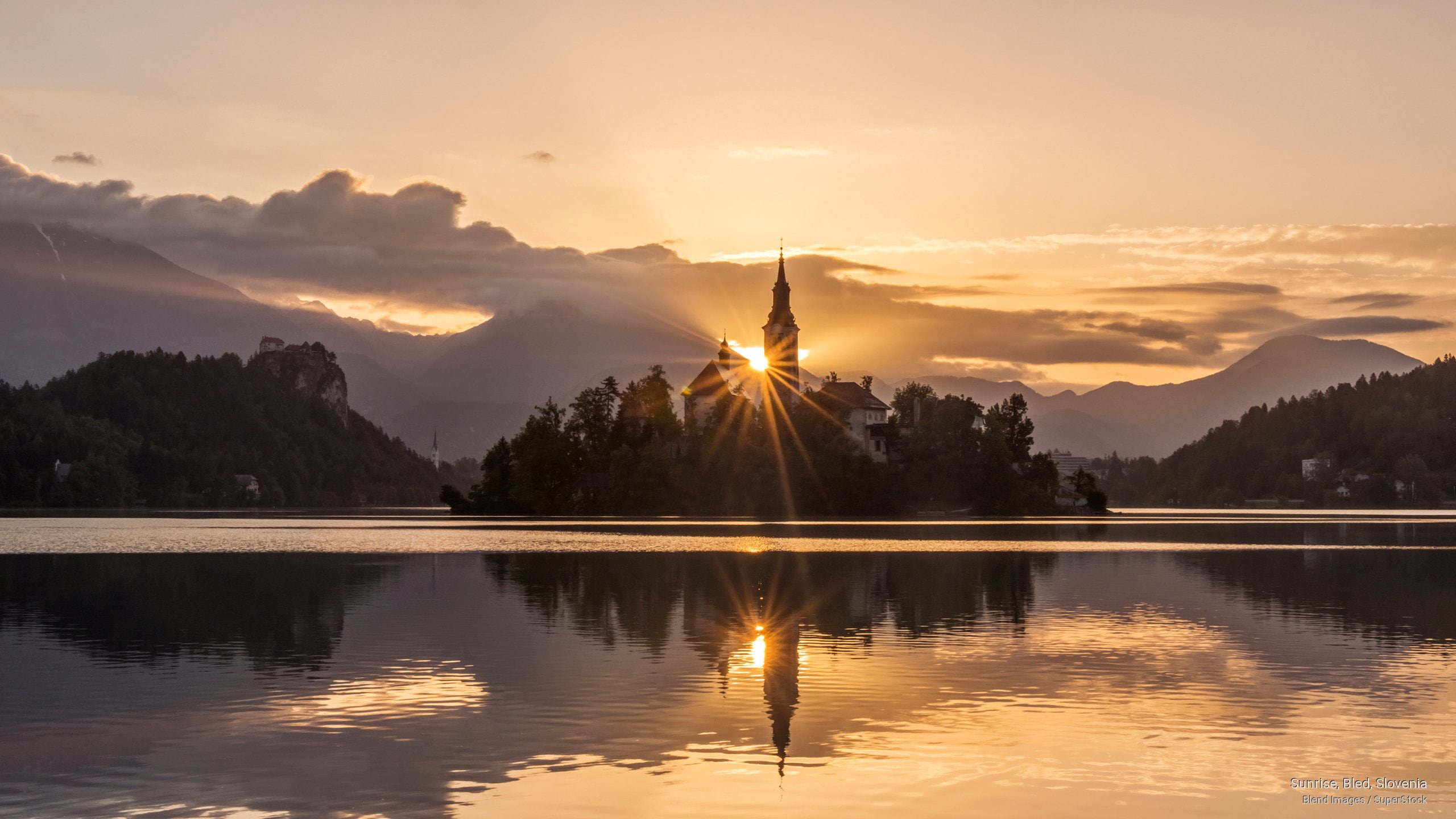 sunrise, slovenia, 2K, bled, Sunrises/Sunsets, HD Wallpaper