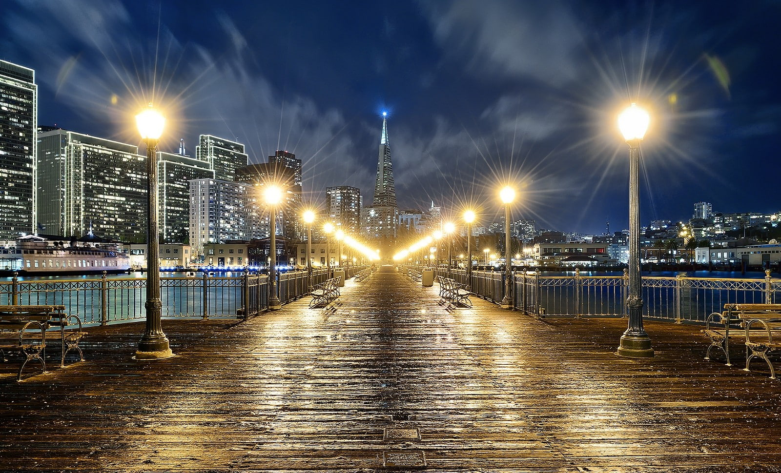 bridge, night, illuminated, bridge - man made structure, building, street light, nature, lighting equipment, city, landscape, connection, glowing, street, HD Wallpaper