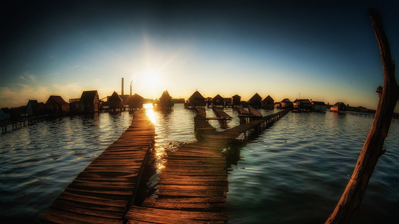 summer, pier, wooden, waterfront, water, landscape, transportation, skyscraper, two, nature, building exterior, sky, architecture, lake, built structure, HD Wallpaper