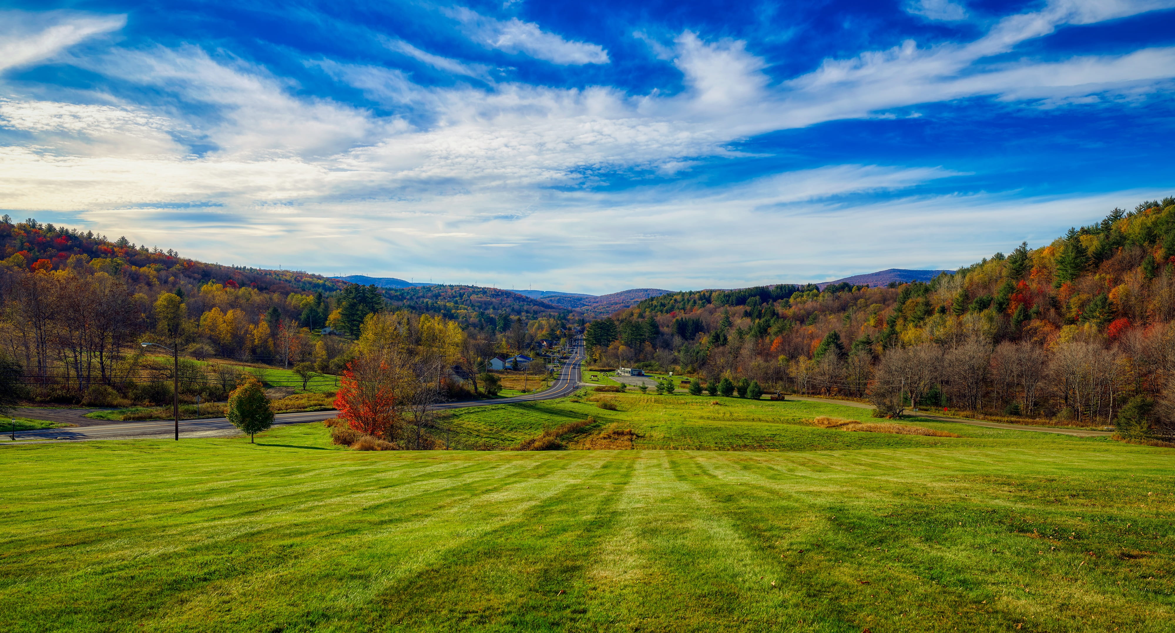 hdr, tranquil scene, environment, landscape, new england, outdoors, forest, 4K, non-urban scene, day, rural, beauty in nature, clouds, tourism, growth, HD Wallpaper