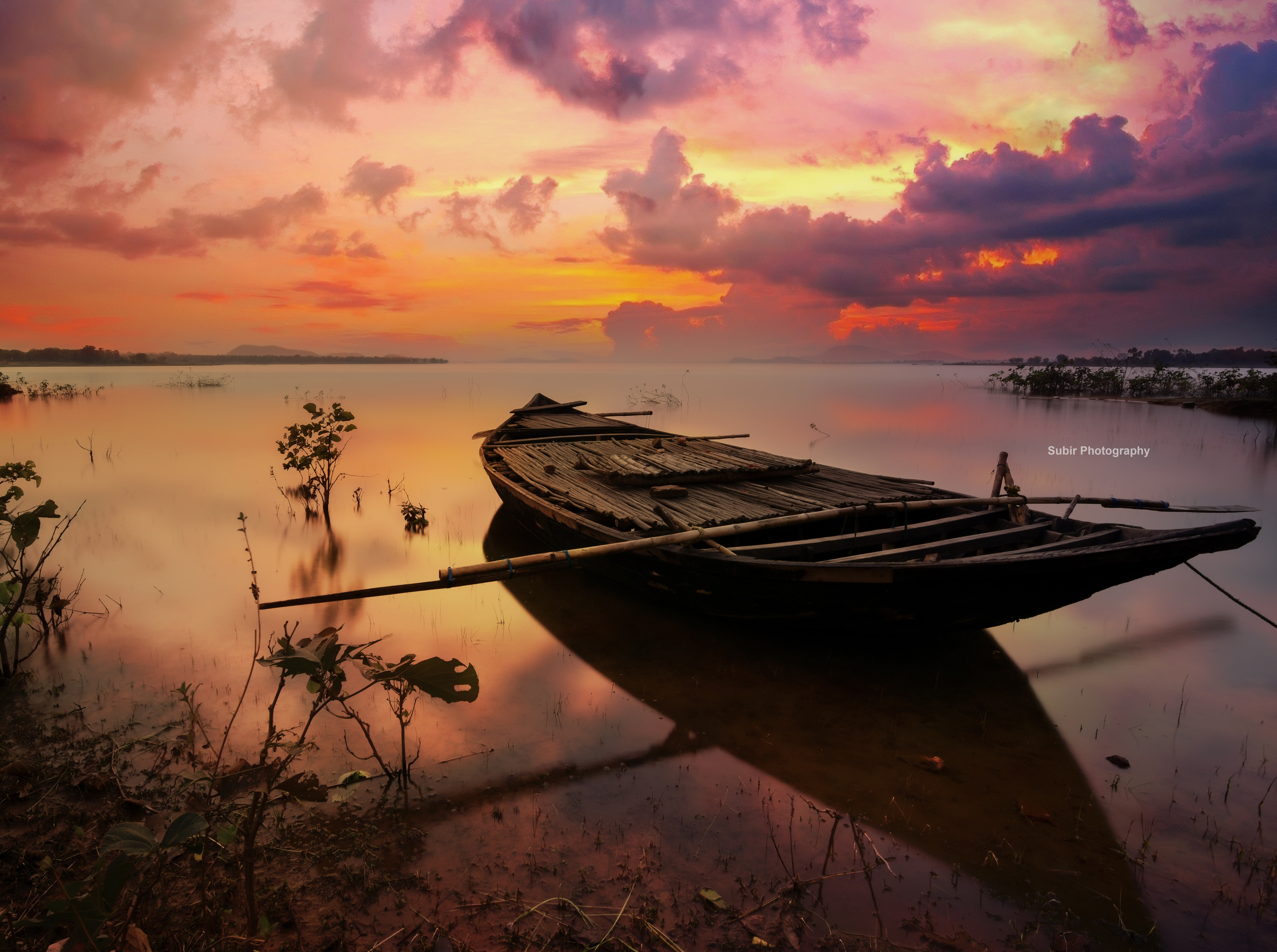 rowboat, reflection, tranquility, 5K, cloud - sky, scenics - nature, non-urban scene, beach, beauty in nature, Nature, mode of transportation, land, outdoors, HD Wallpaper