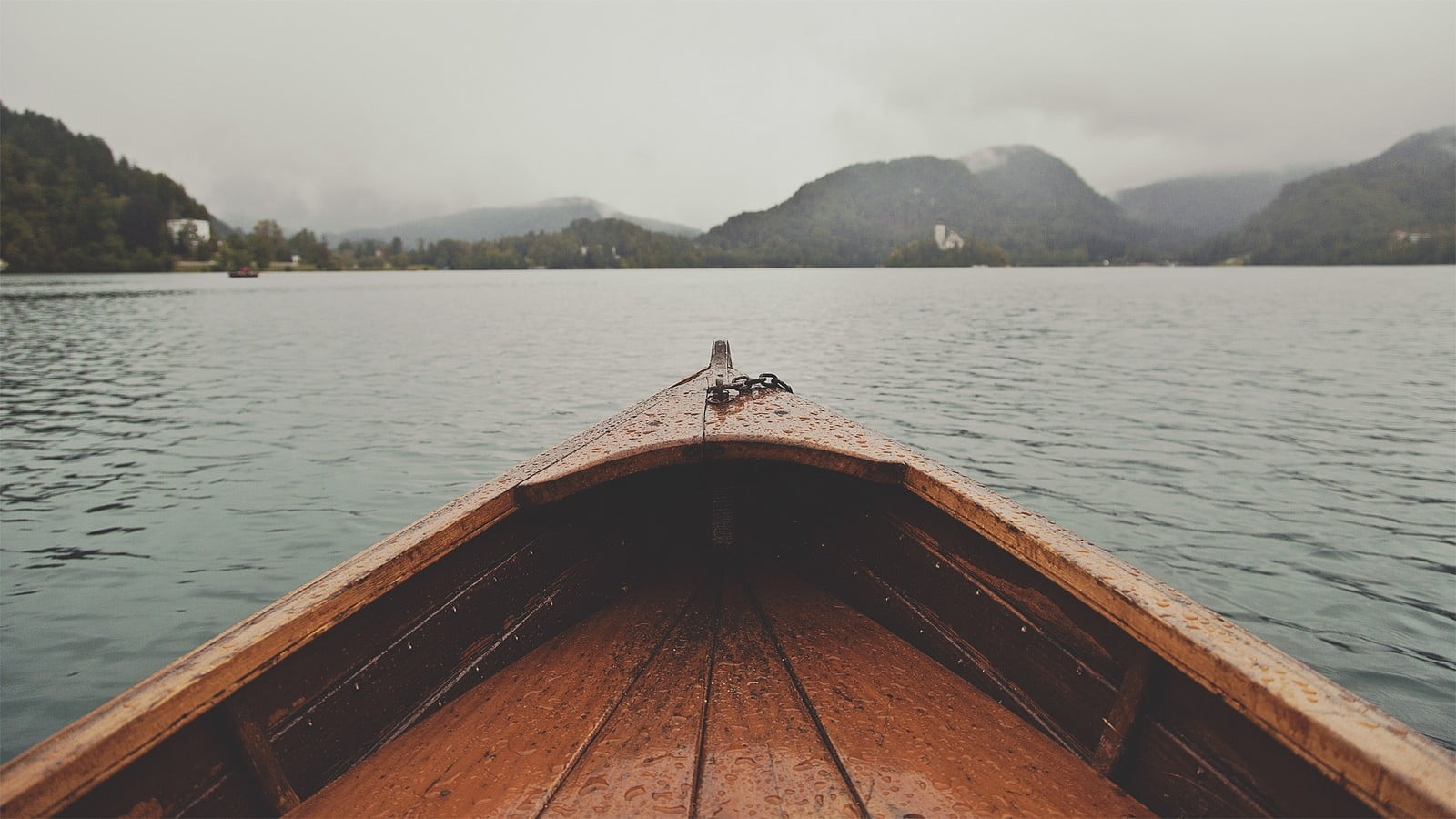 mountain, lake, 720P, tranquil scene, wood - material, architecture, nature, non-urban scene, water, outdoors, nautical vessel, scenics - nature, no people, HD Wallpaper