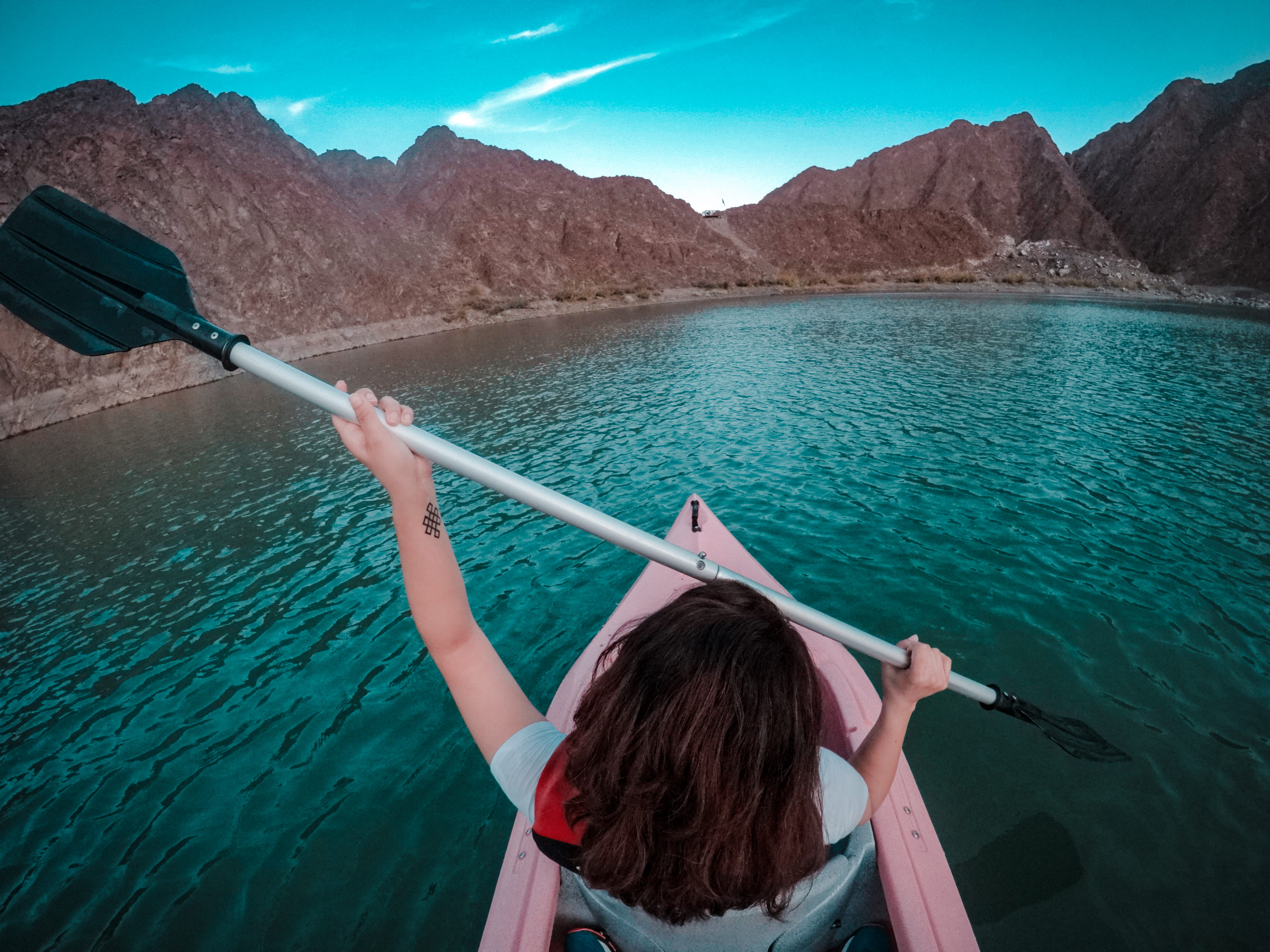 water, rear view, water sports, adventure, transportation, real people, leisure activity, kayaking, vacation, lifestyles, using, paddle, day, outdoors, HD Wallpaper